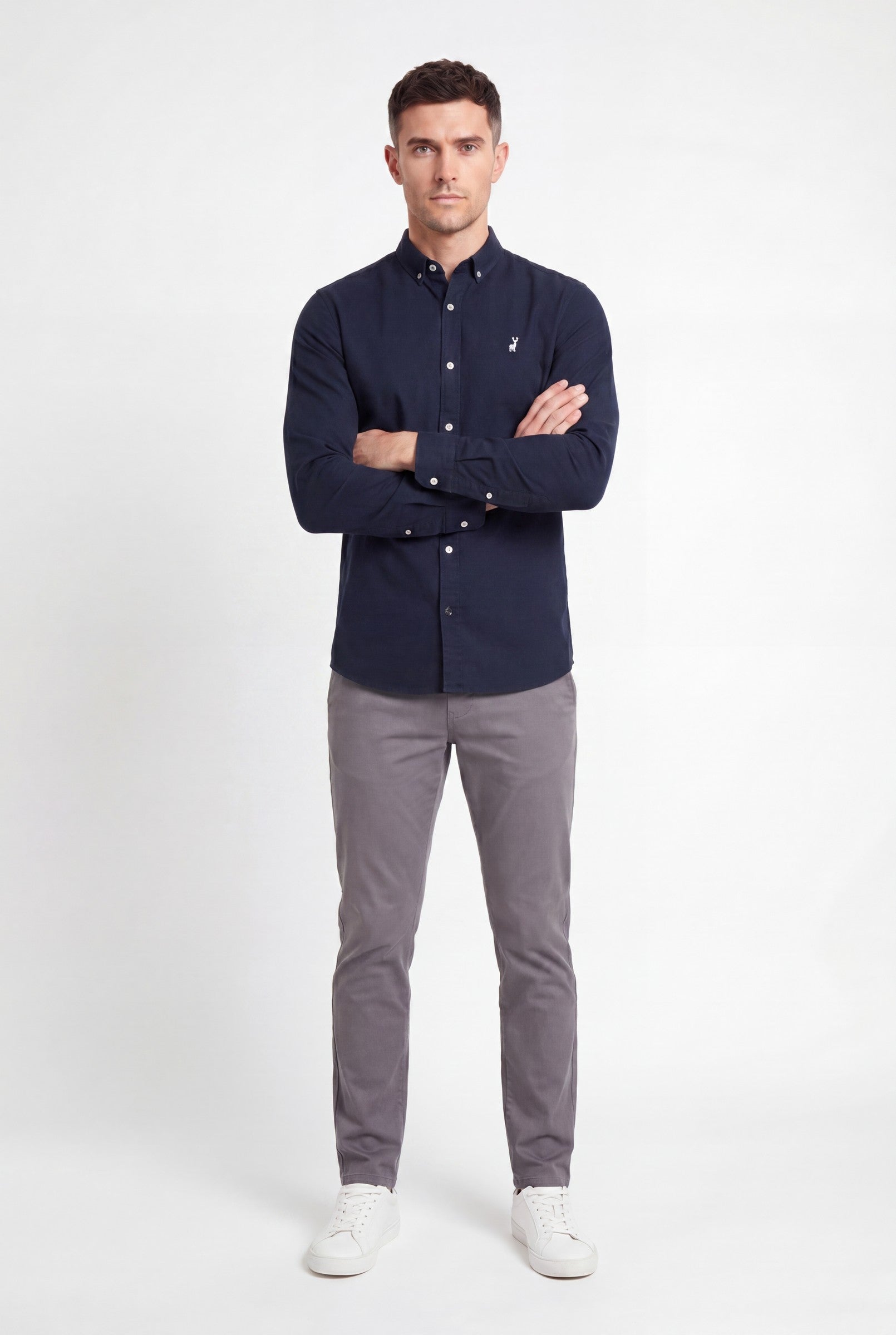 Men's Cotton Twill Long Sleeve Button Down Shirt | Blackstone London
