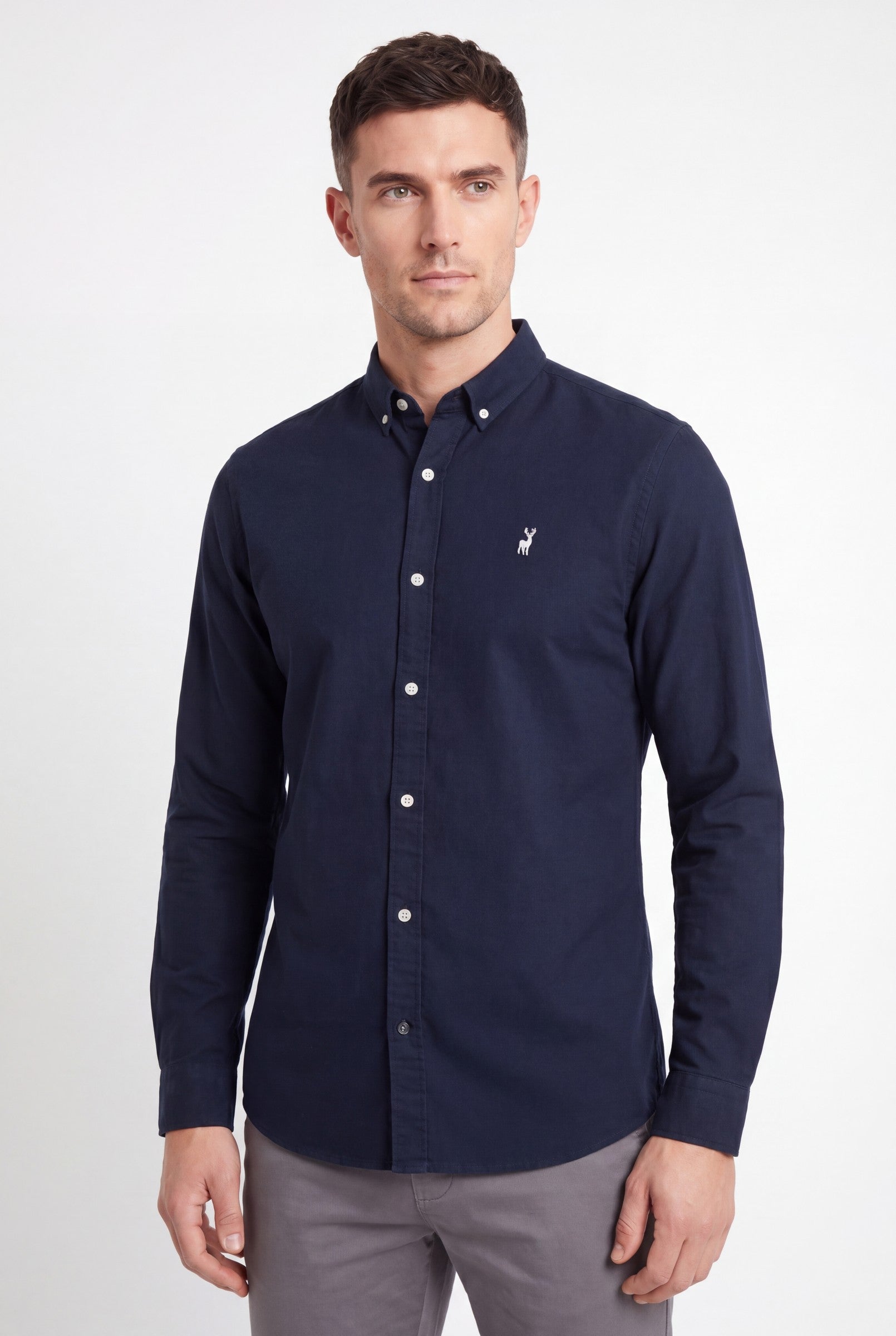 Men's Cotton Twill Long Sleeve Button Down Shirt | Blackstone London