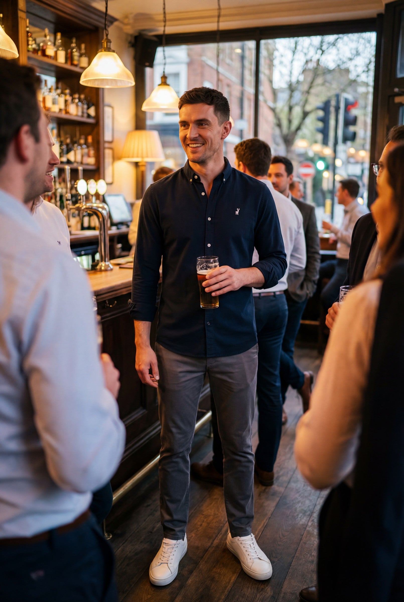 Men's Cotton Twill Long Sleeve Button Down Shirt | Blackstone London