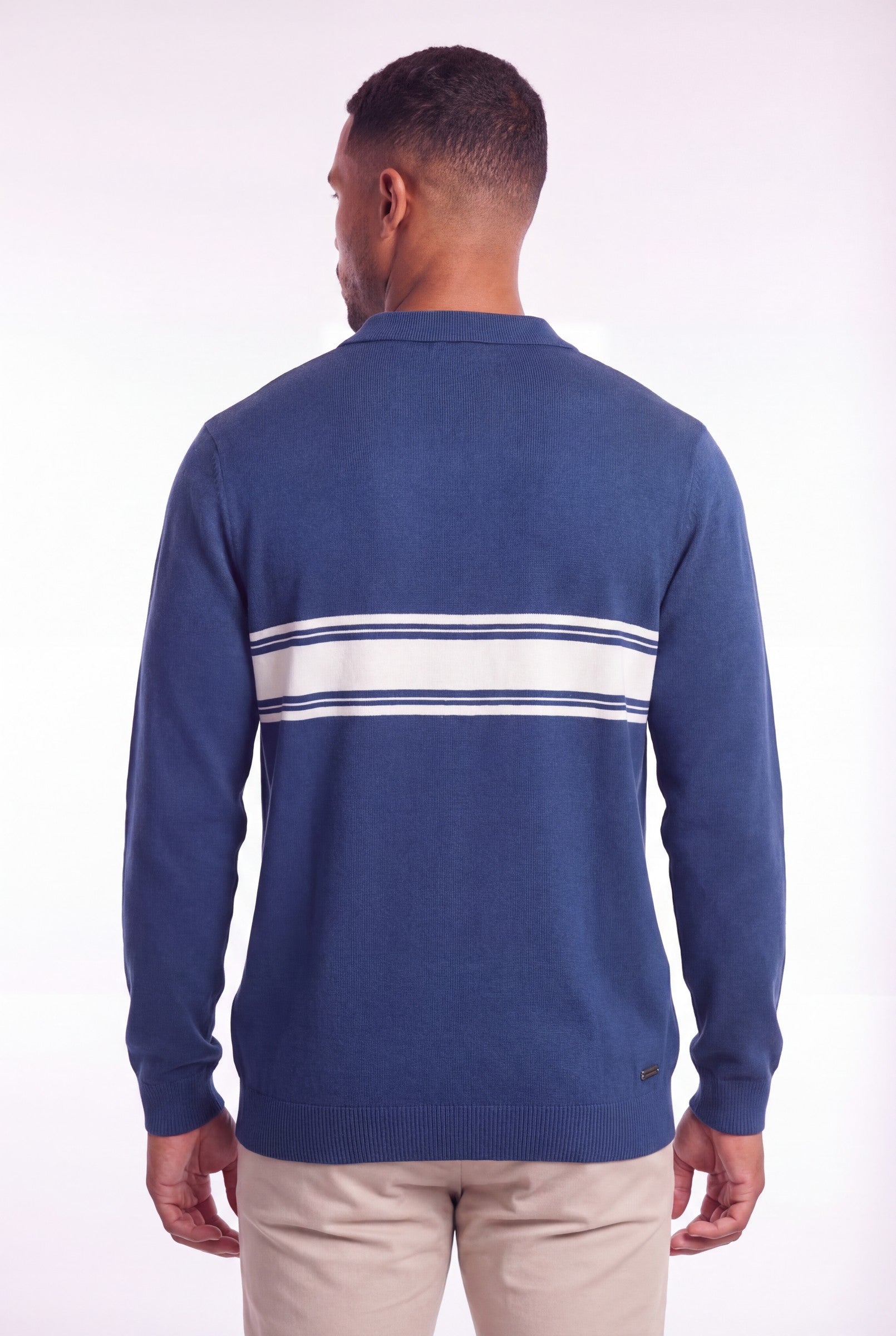 Men's Cotton Silk Quarter Zip Polo Sweater | Blackstone London