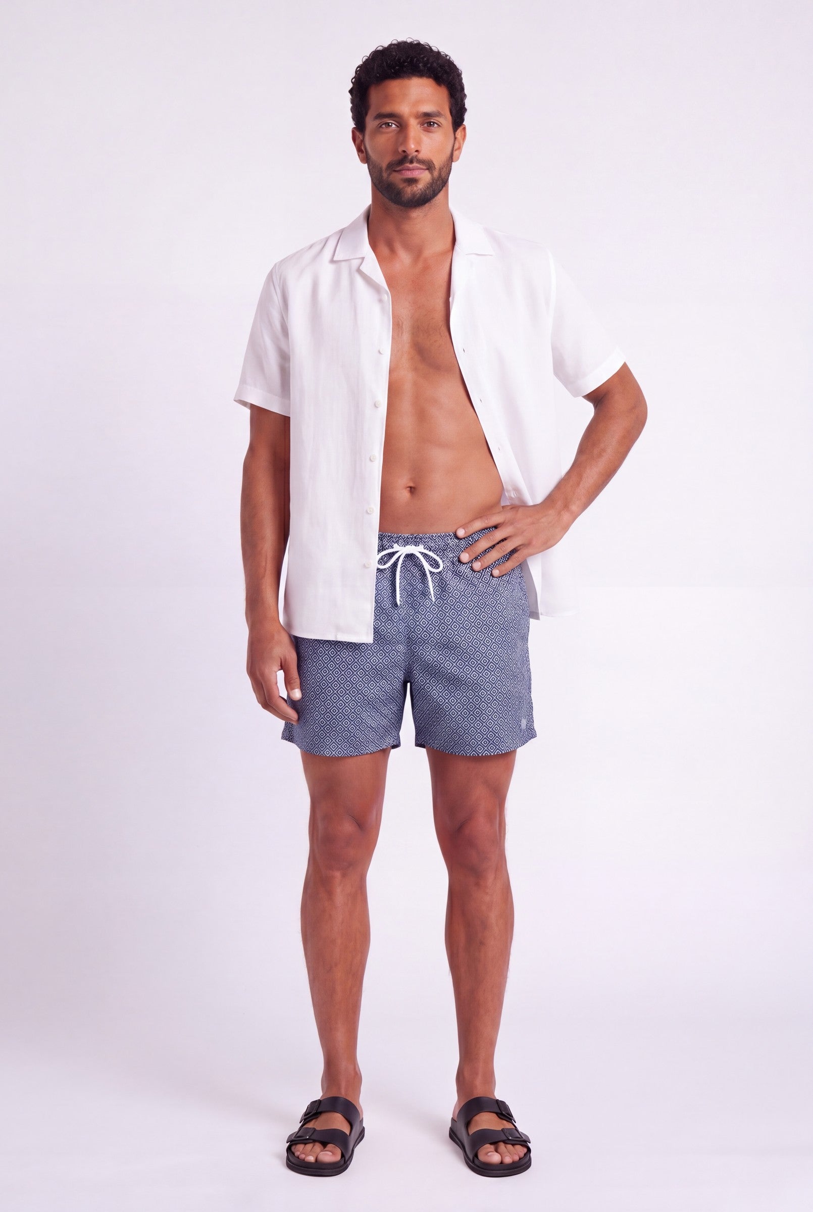 Men's Santo Print Swim Shorts | Blackstone London
