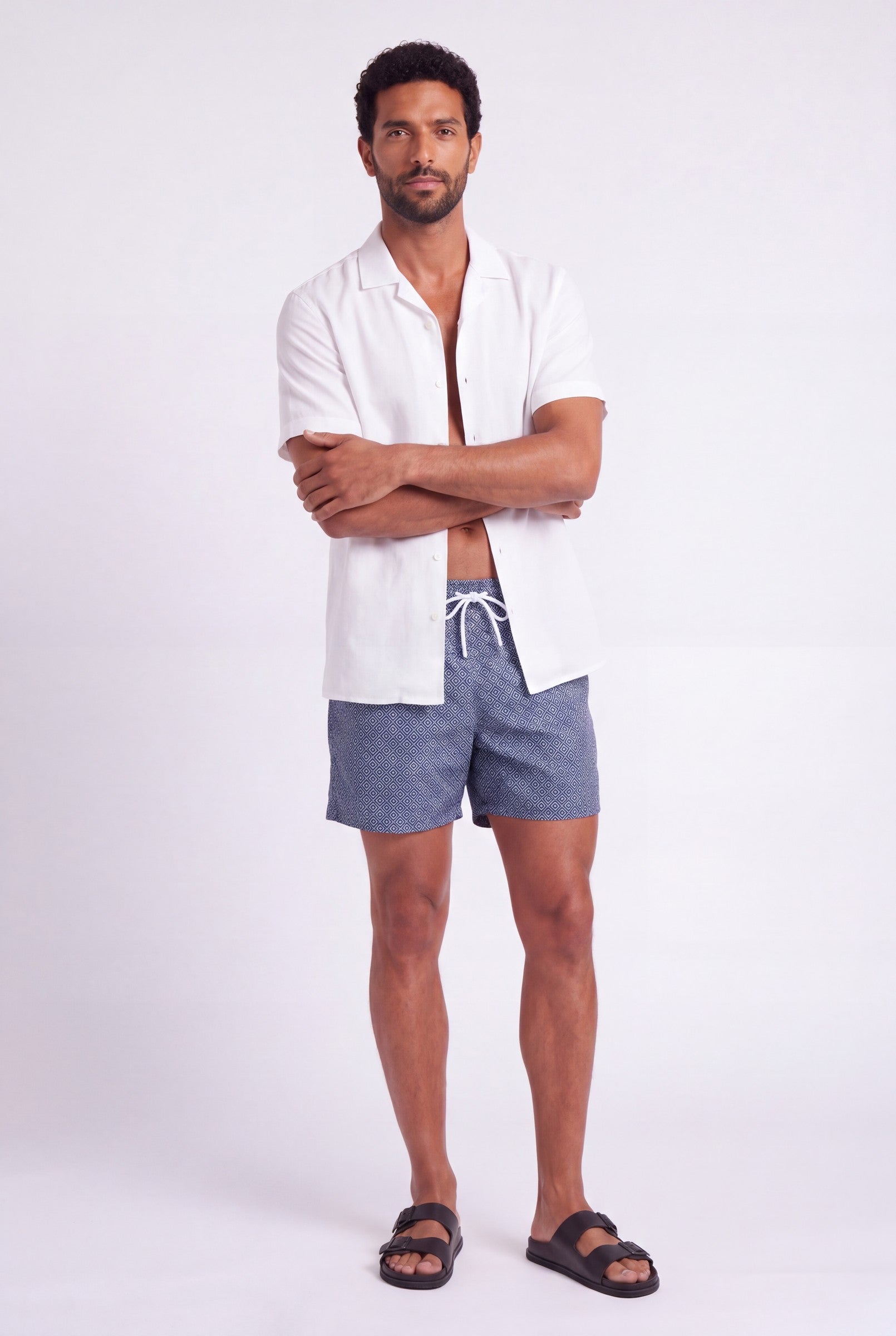 Men's Santo Print Swim Shorts | Blackstone London