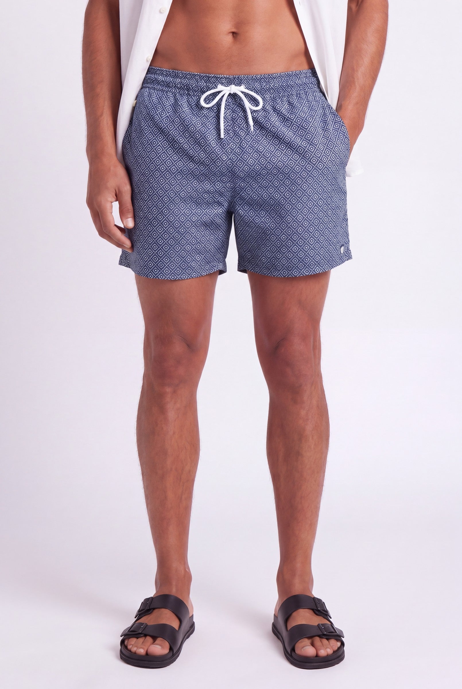 Men's Santo Print Swim Shorts | Blackstone London
