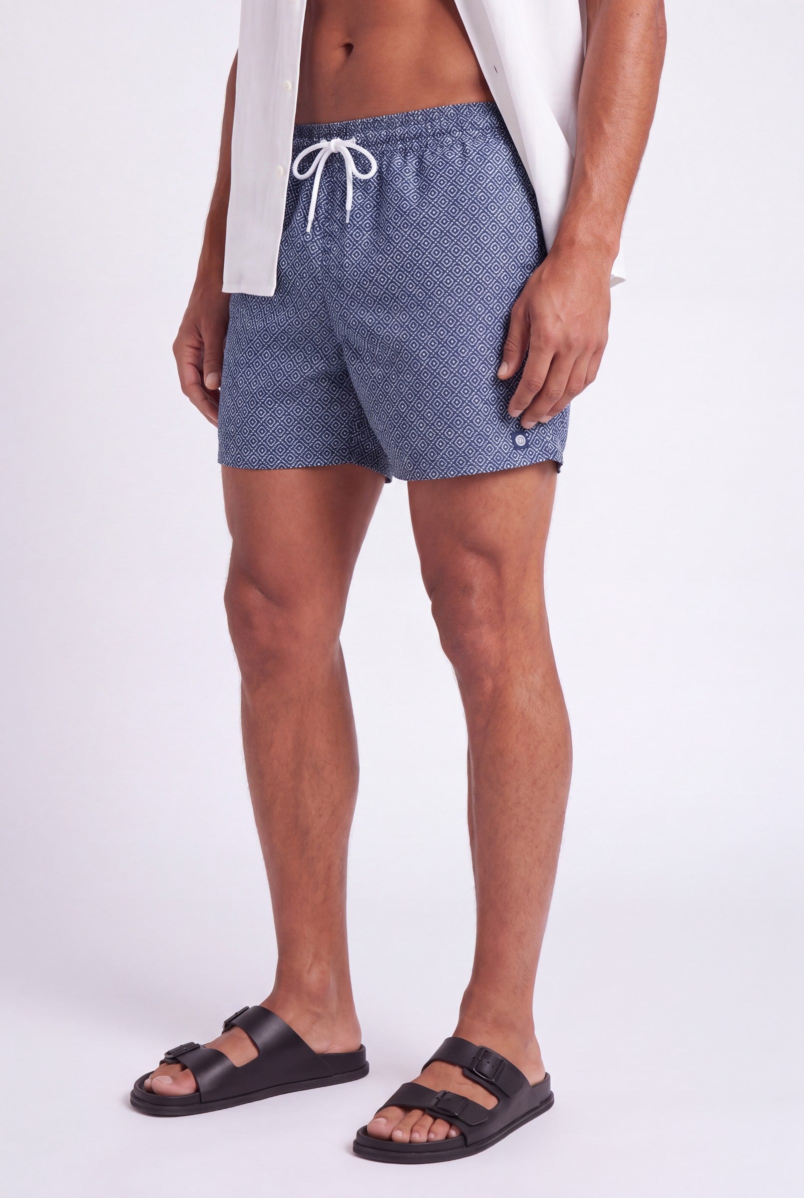 Men's Santo Print Swim Shorts | Blackstone London