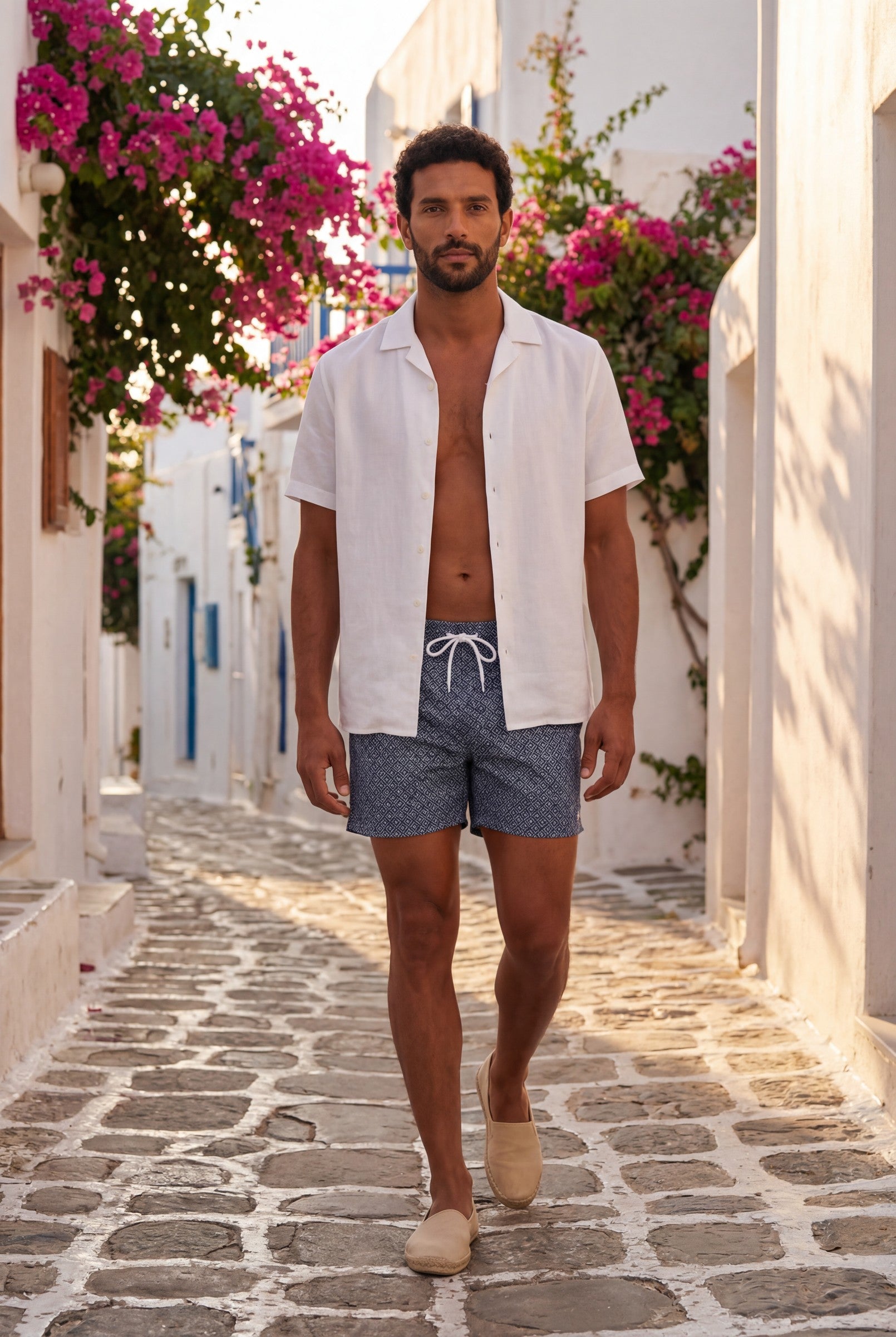 Men's Santo Print Swim Shorts | Blackstone London