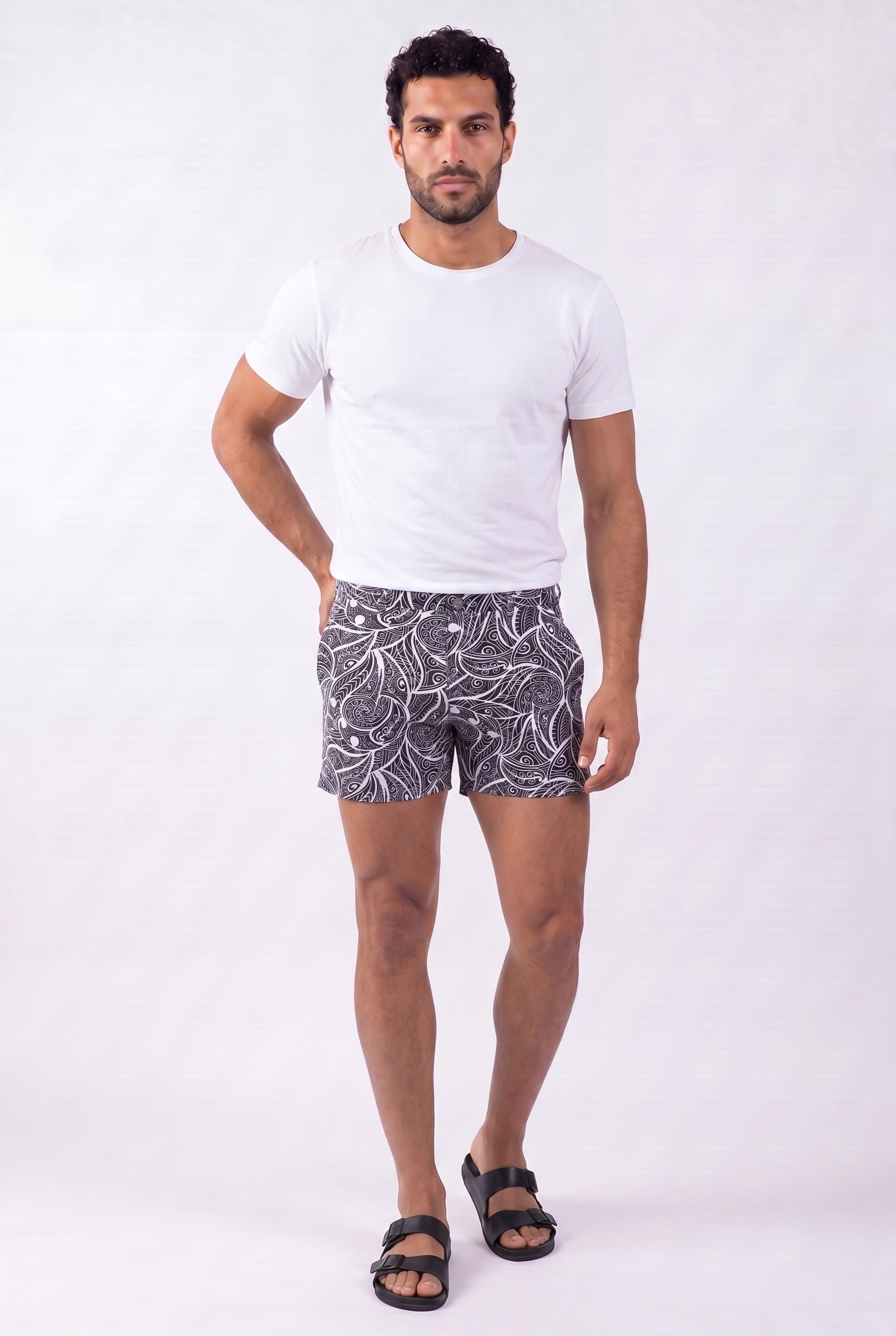 Men's Warrior Print Swim Shorts | Blackstone London