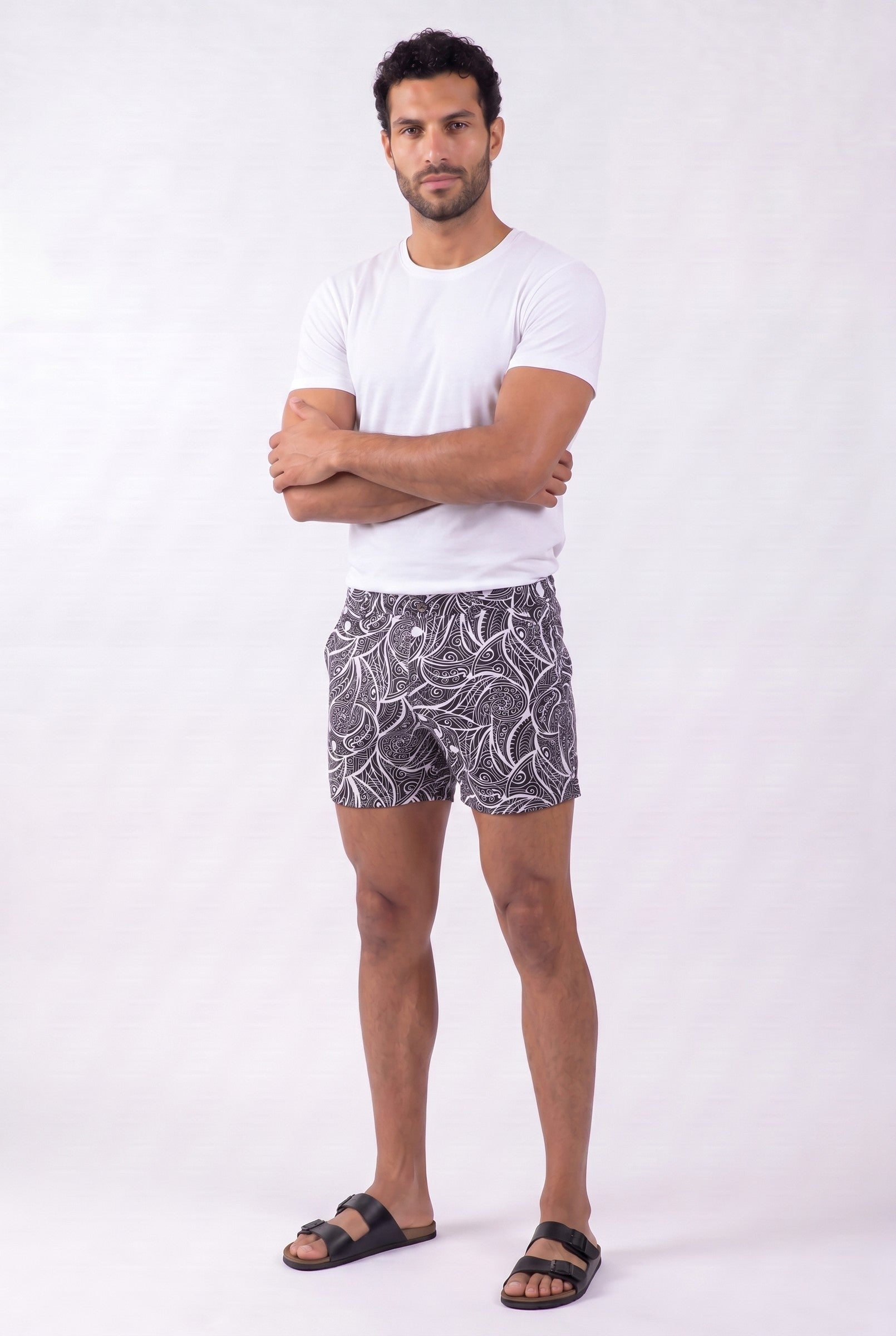 Men's Warrior Print Swim Shorts | Blackstone London