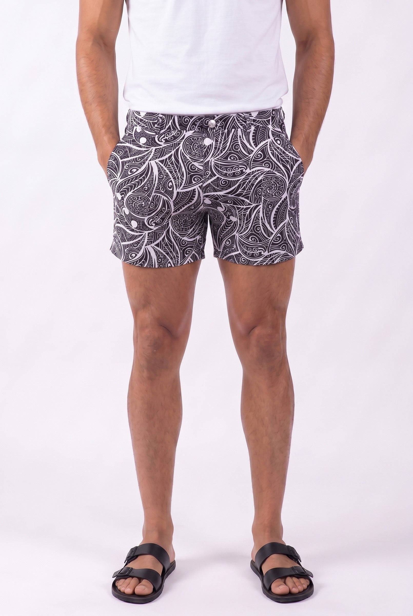 Men's Warrior Print Swim Shorts | Blackstone London