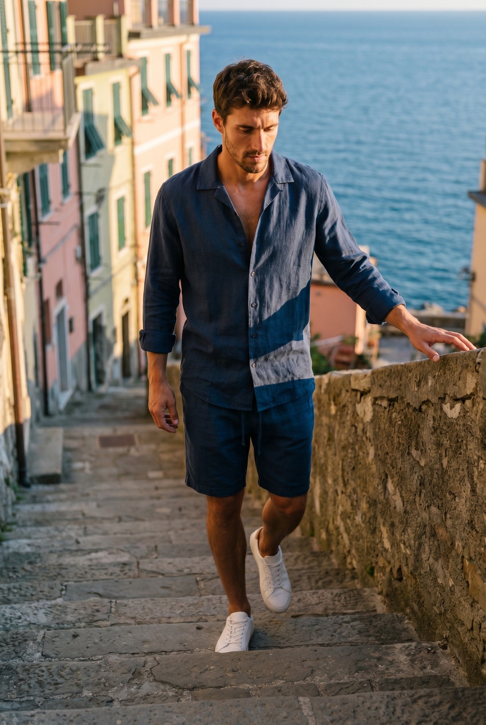 Men's Linen Leisure Drawstring Shorts | Blackstone London
