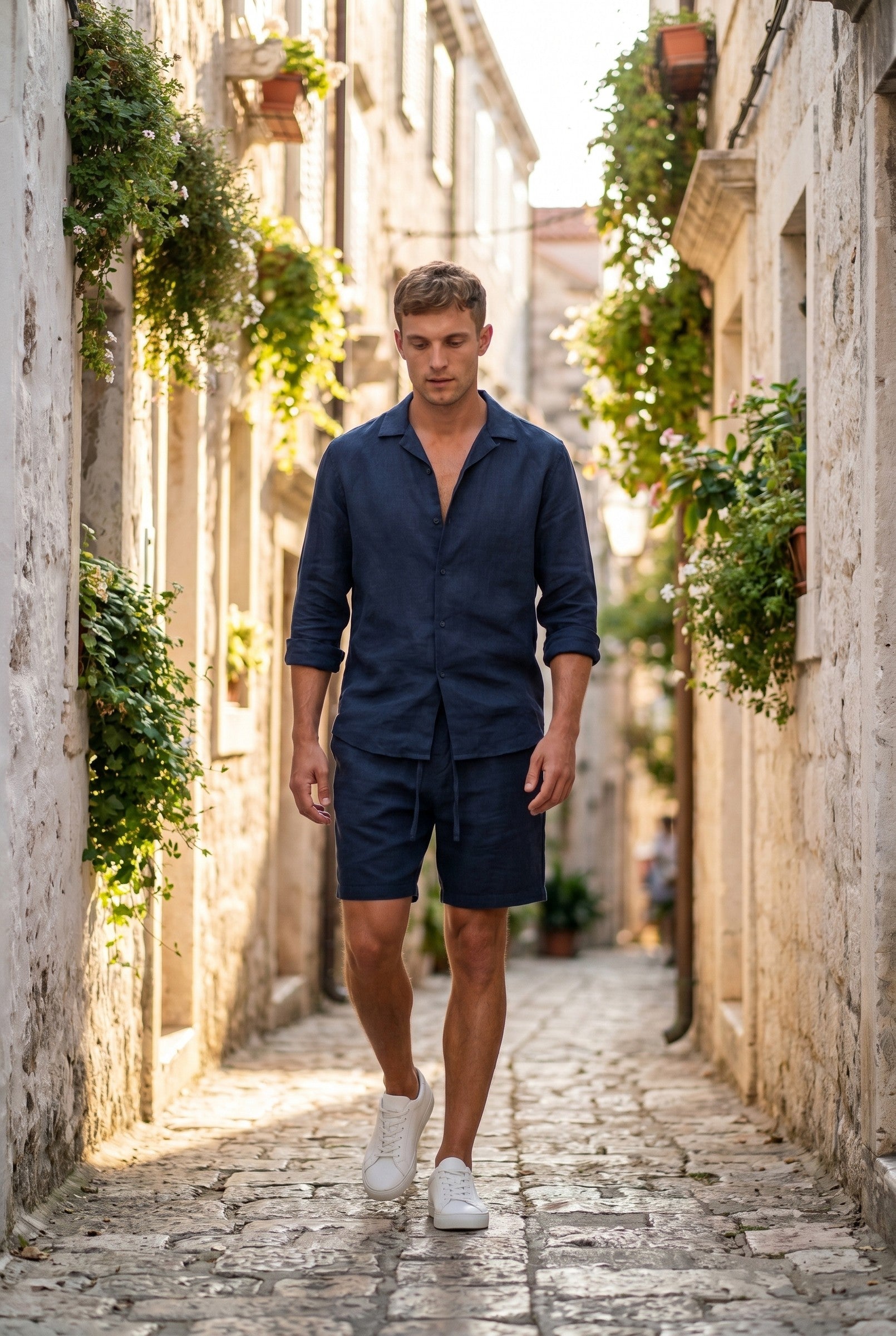 Men's Linen Leisure Drawstring Shorts | Blackstone London