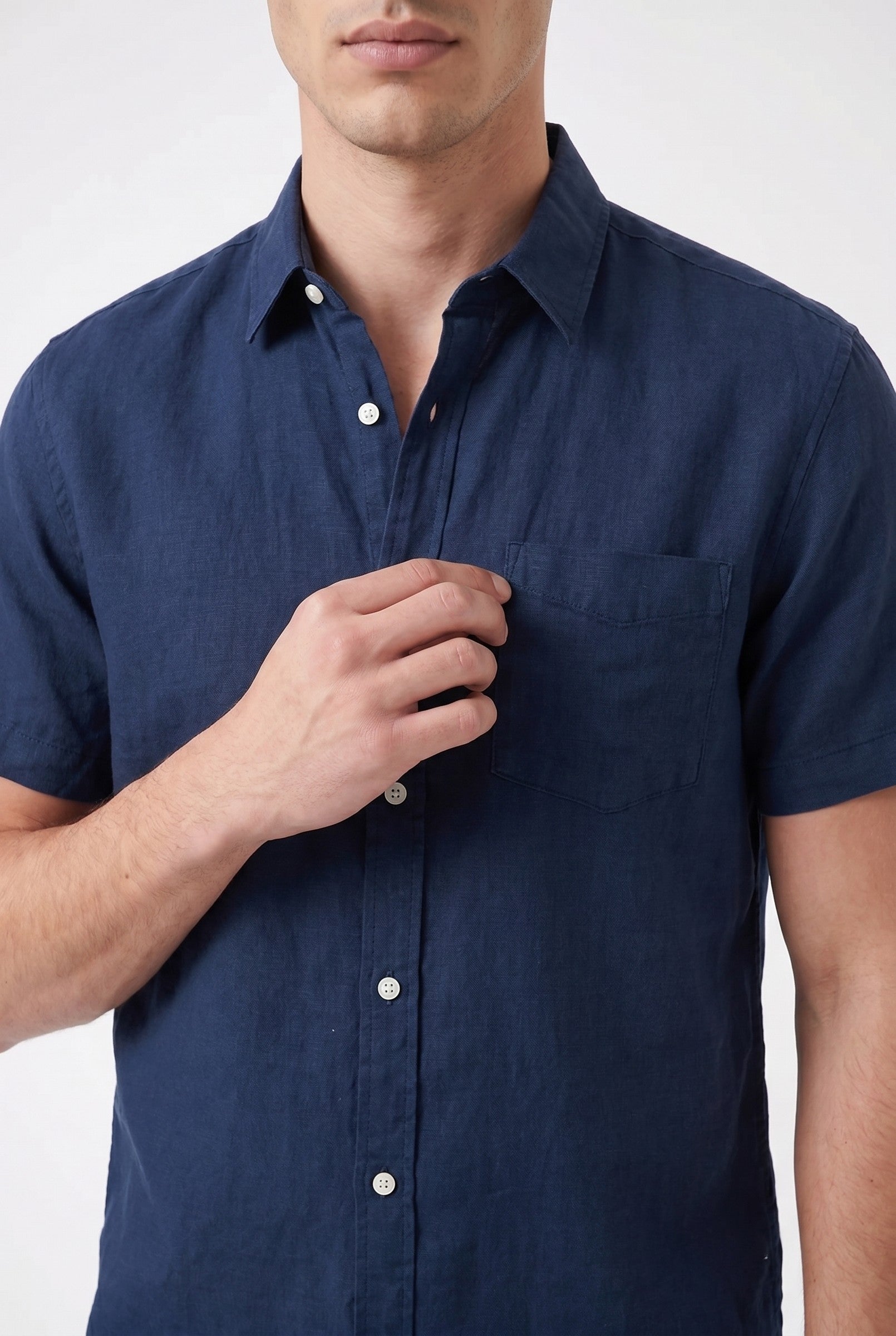 Men's Cotton Linen Short Sleeve Shirt | Blackstone London