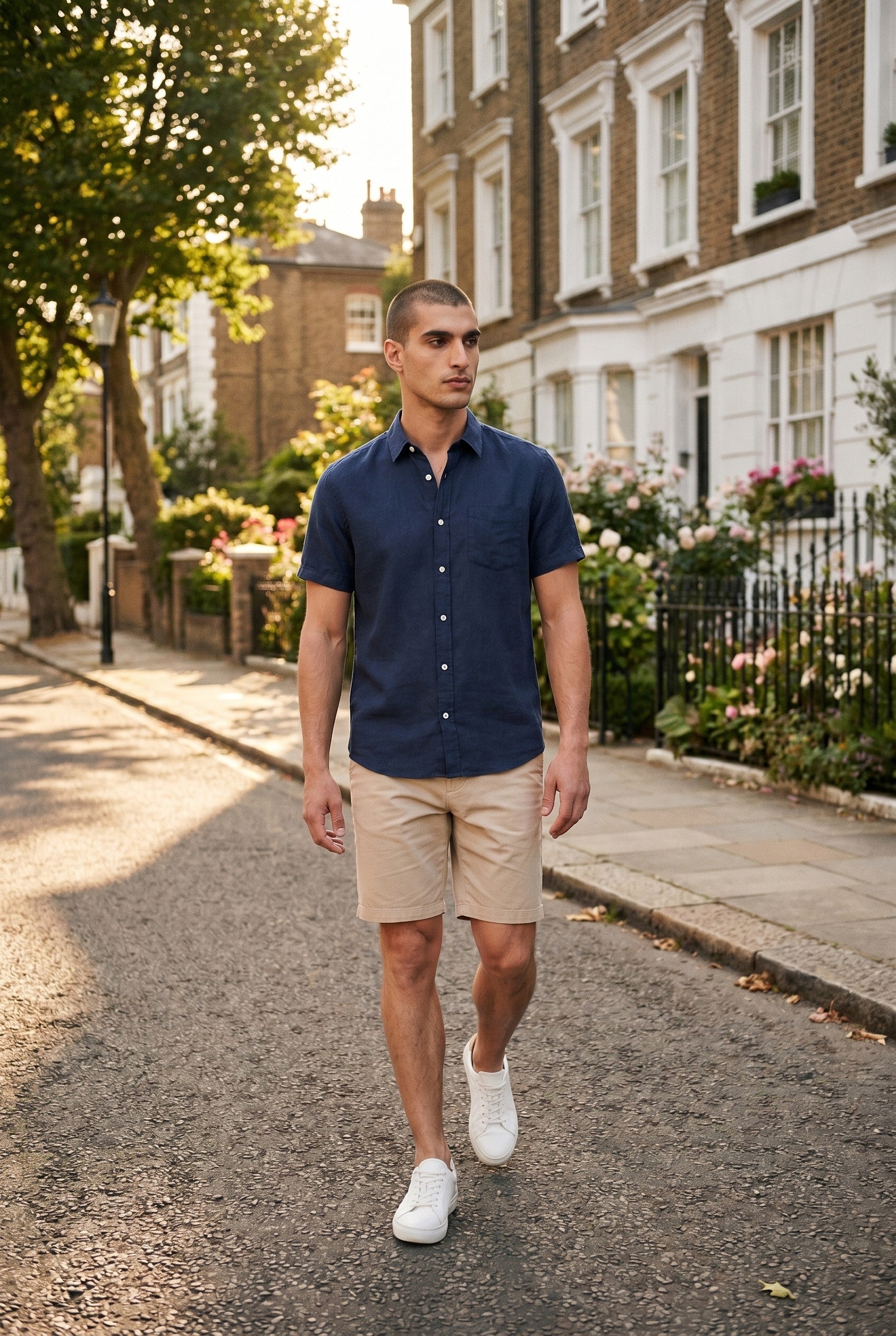 Men's Cotton Linen Short Sleeve Shirt | Blackstone London