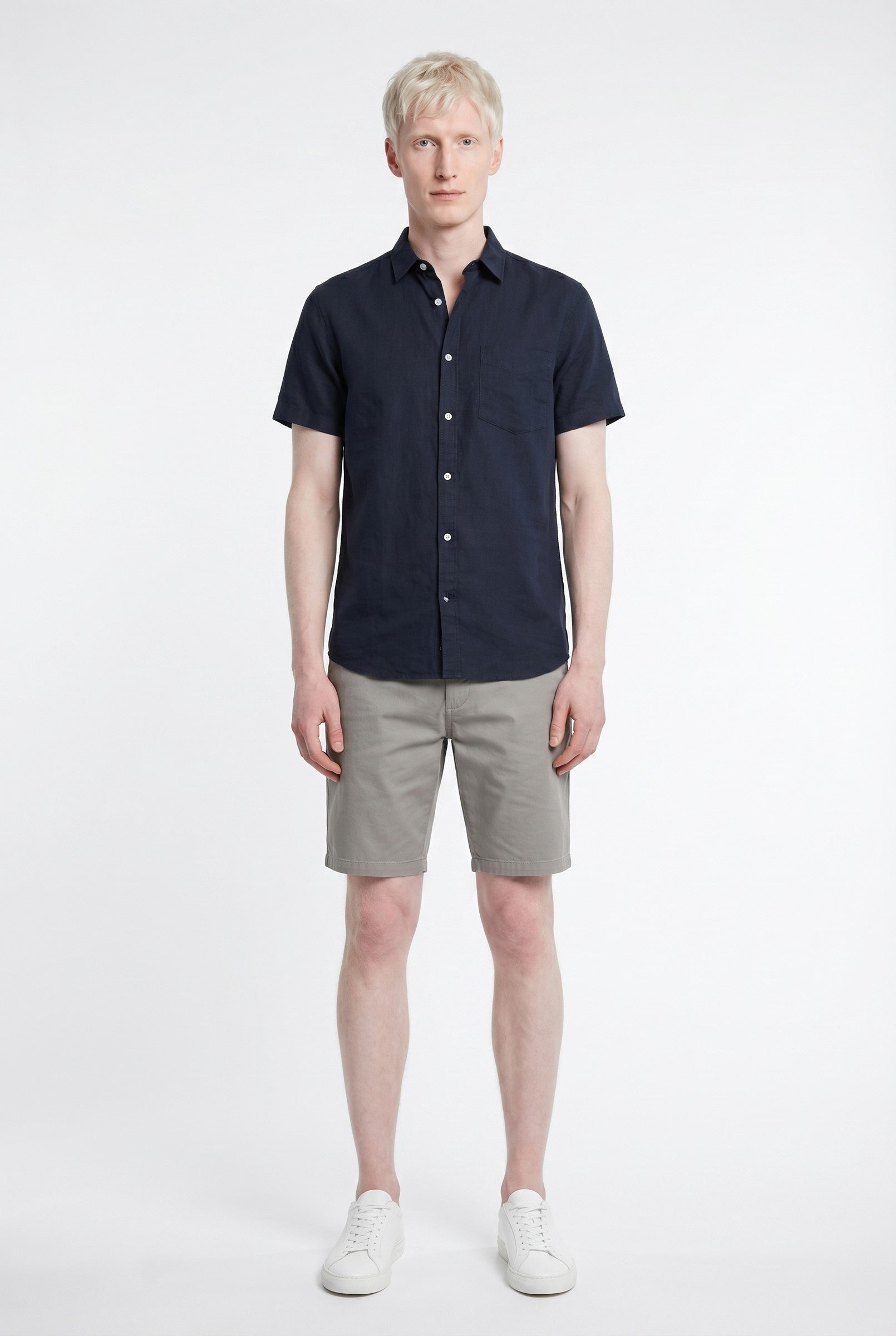 Men's Cotton Linen Short Sleeve Shirt | Blackstone London