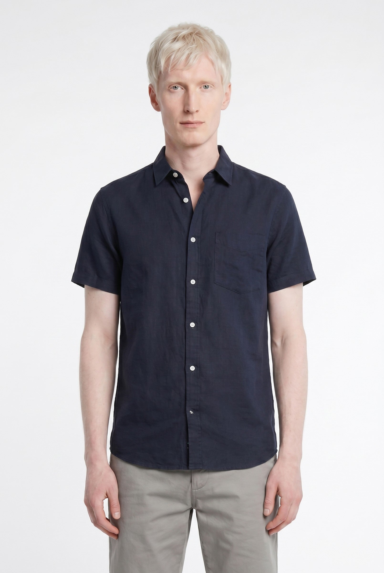 Men's Cotton Linen Short Sleeve Shirt | Blackstone London
