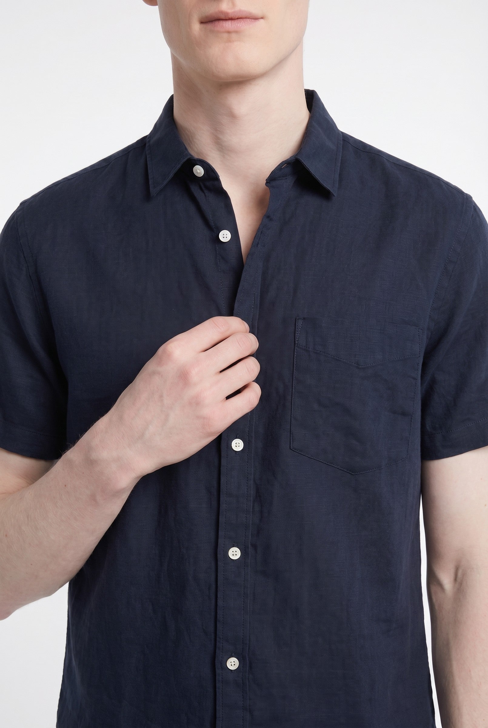 Men's Cotton Linen Short Sleeve Shirt | Blackstone London