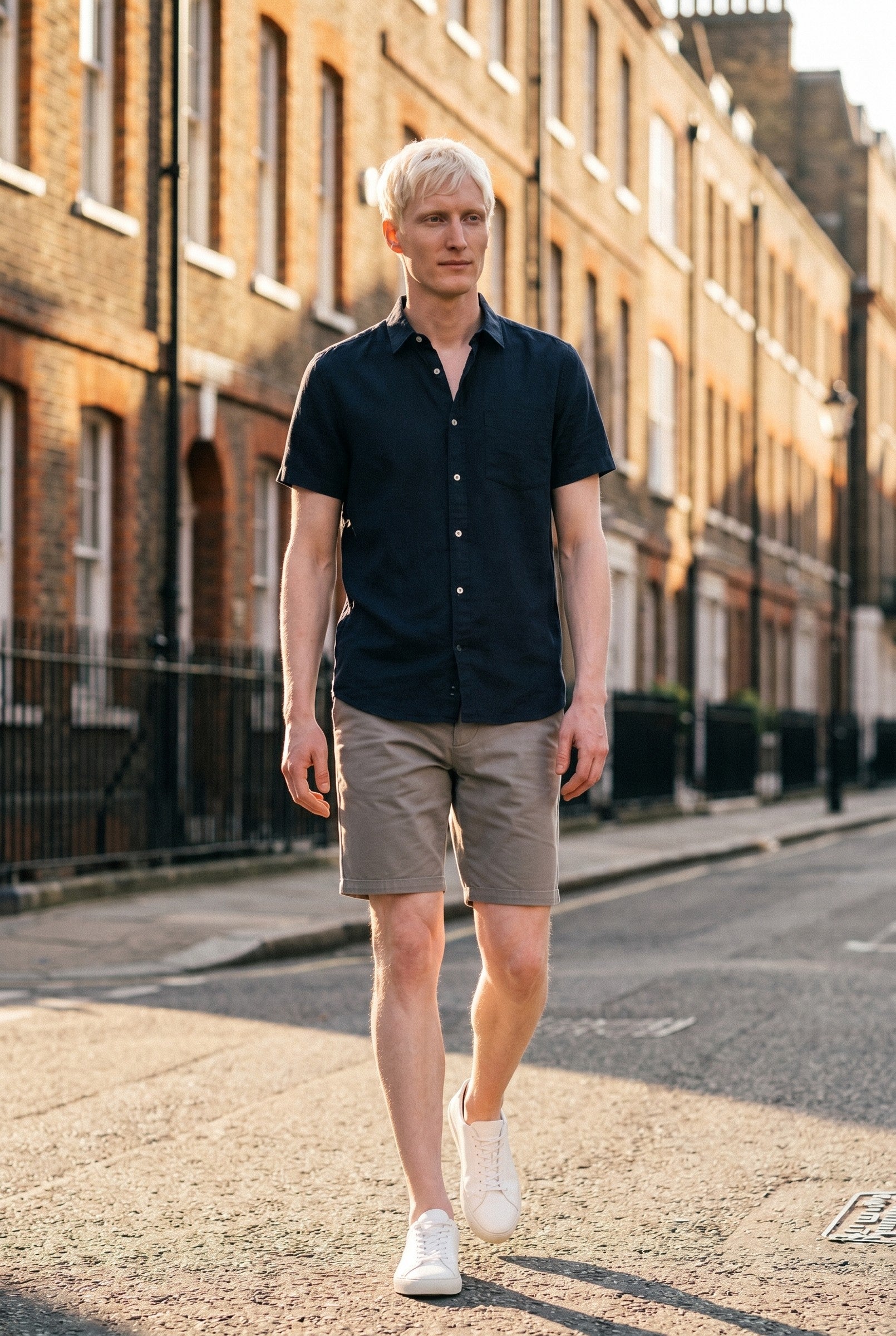 Men's Cotton Linen Short Sleeve Shirt | Blackstone London