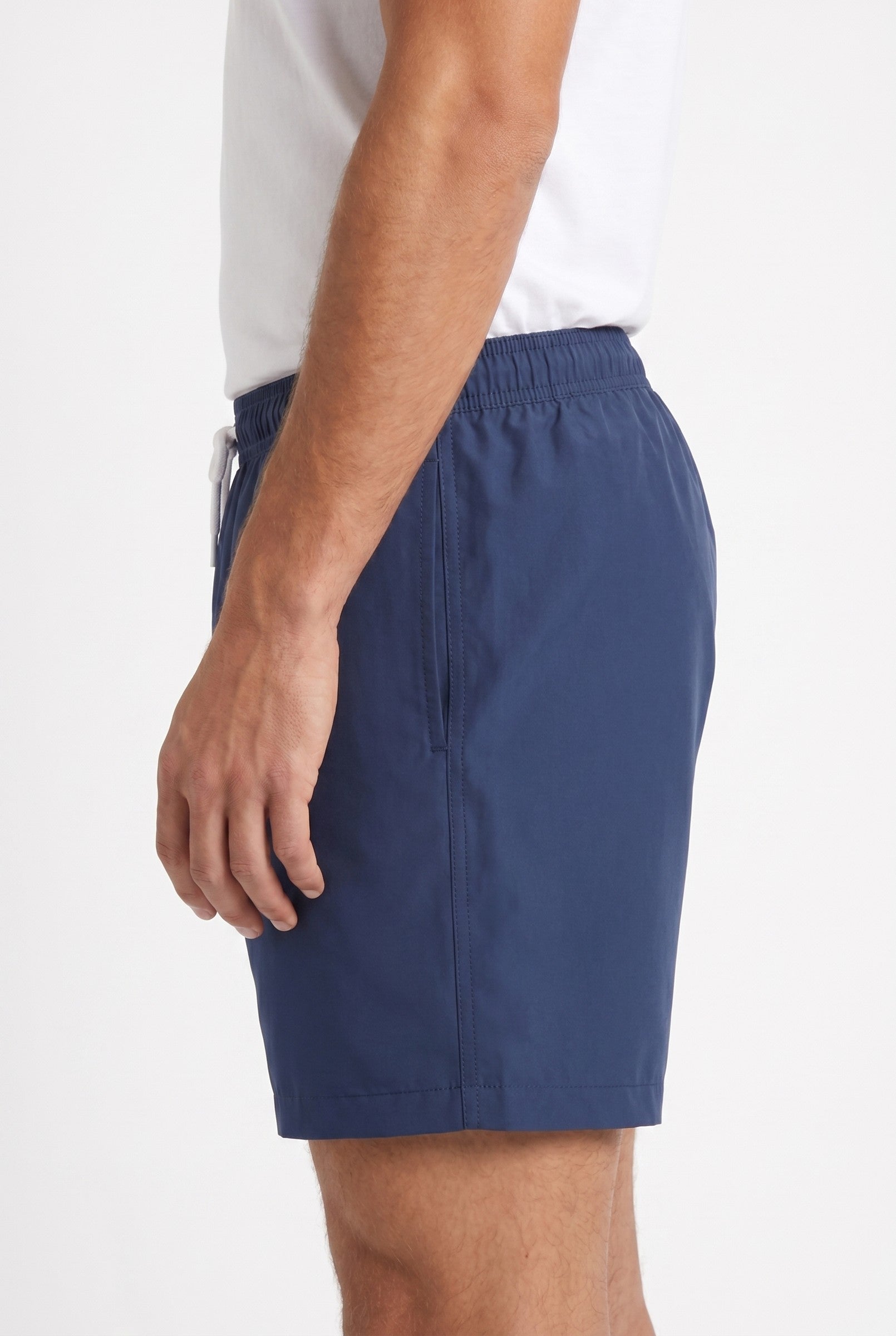 Men's Navy Cotton Stretch Swim Shorts | Blackstone London
