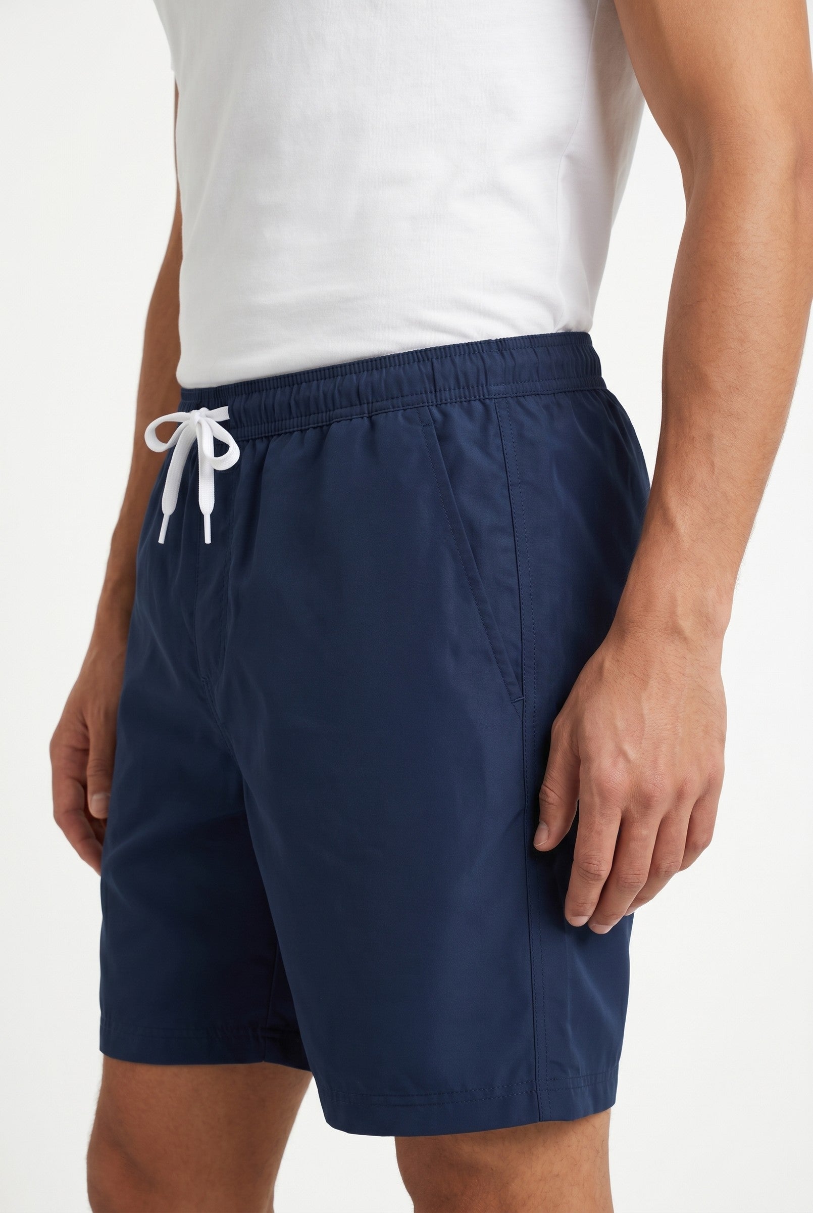 Men's Navy Cotton Stretch Swim Shorts | Blackstone London