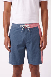 Men's Navy Coral Block Board Shorts | Blackstone London