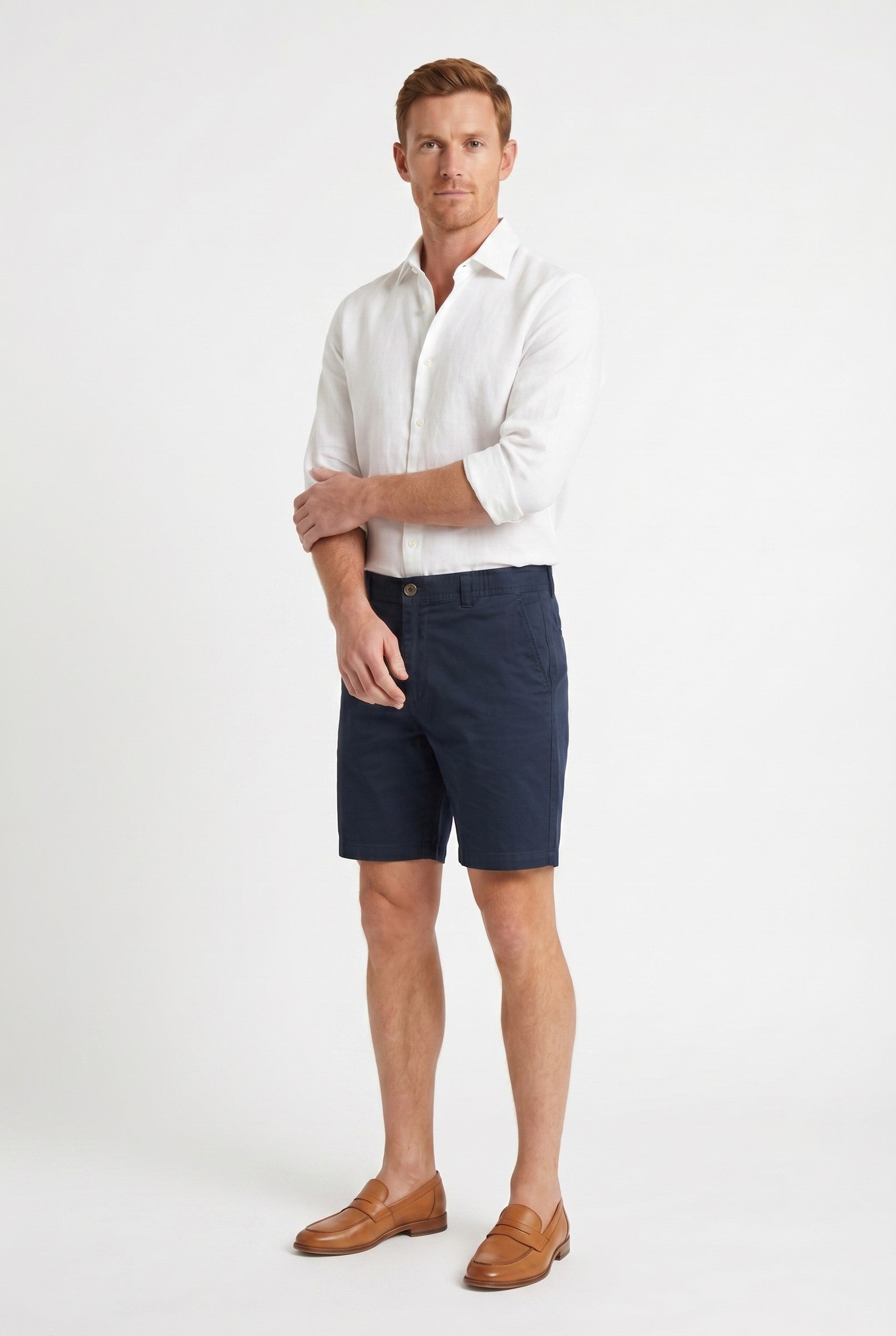 Men's Cotton Linen Chino Shorts | Blackstone London