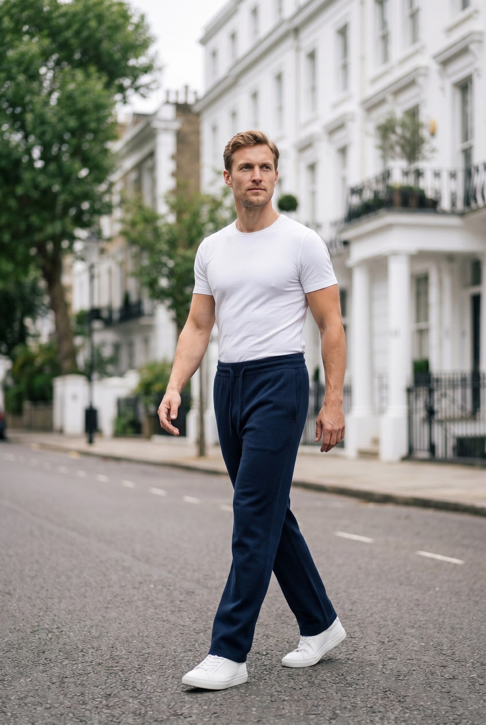 Men's Casual Drawstring Wide Leg Trousers | Blackstone London