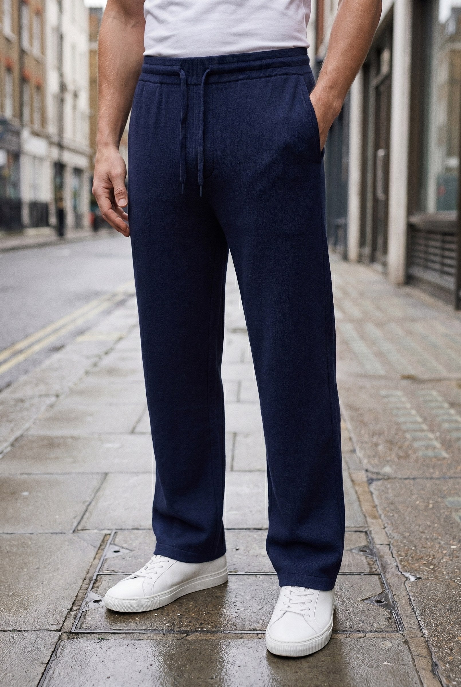 Men's Casual Drawstring Wide Leg Trousers | Blackstone London