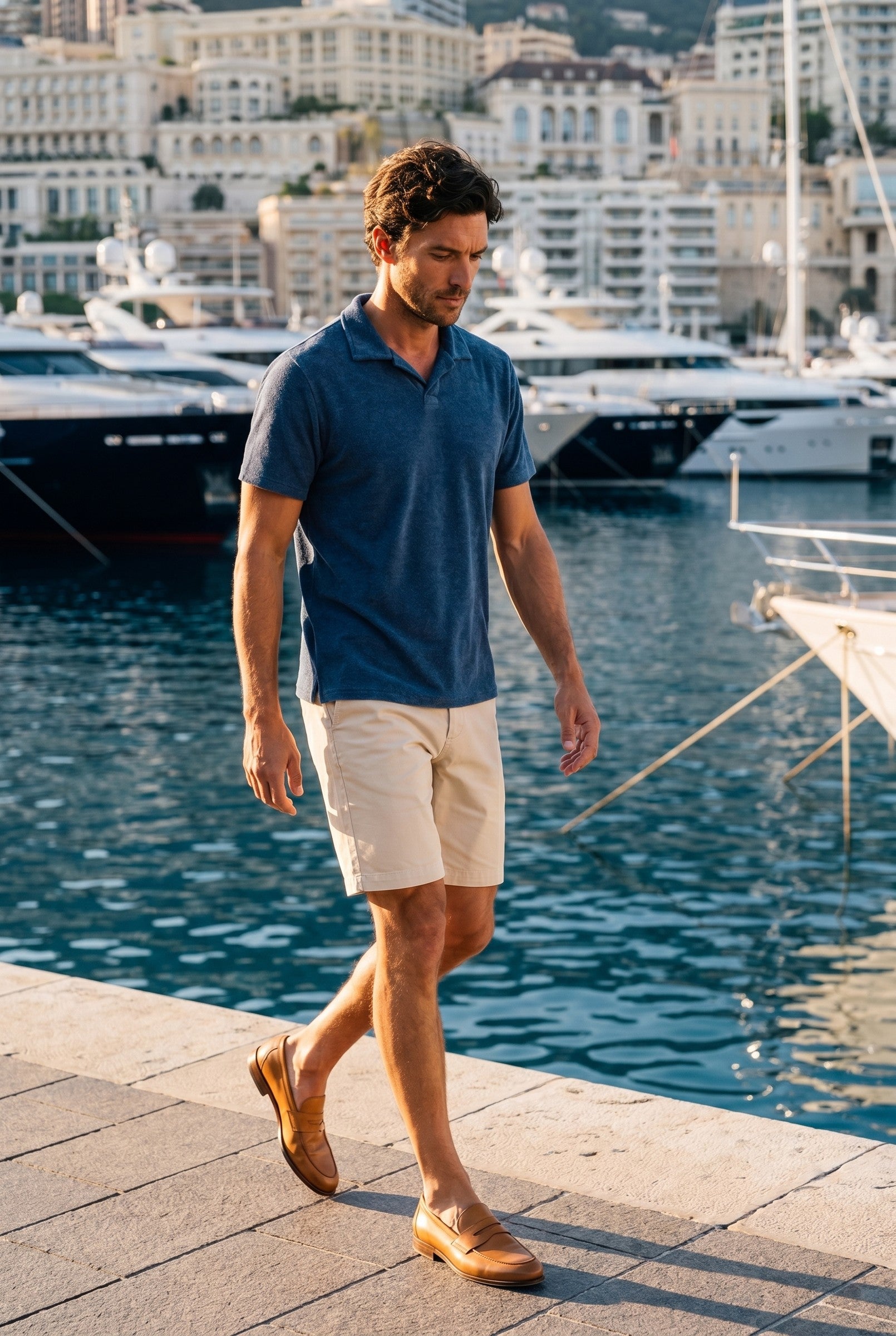 Men's Heather Knit Polo | Blackstone London