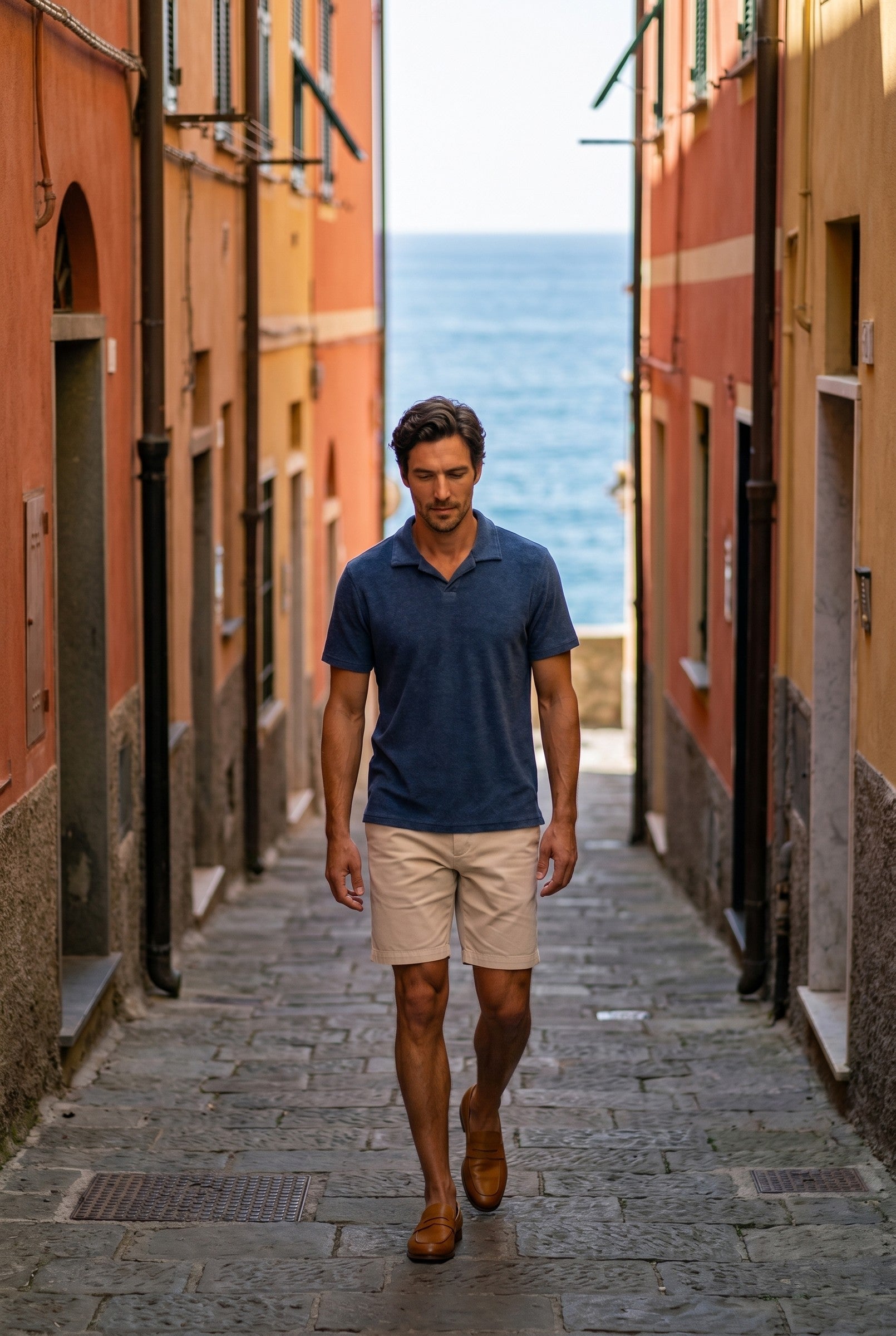 Men's Heather Knit Polo | Blackstone London