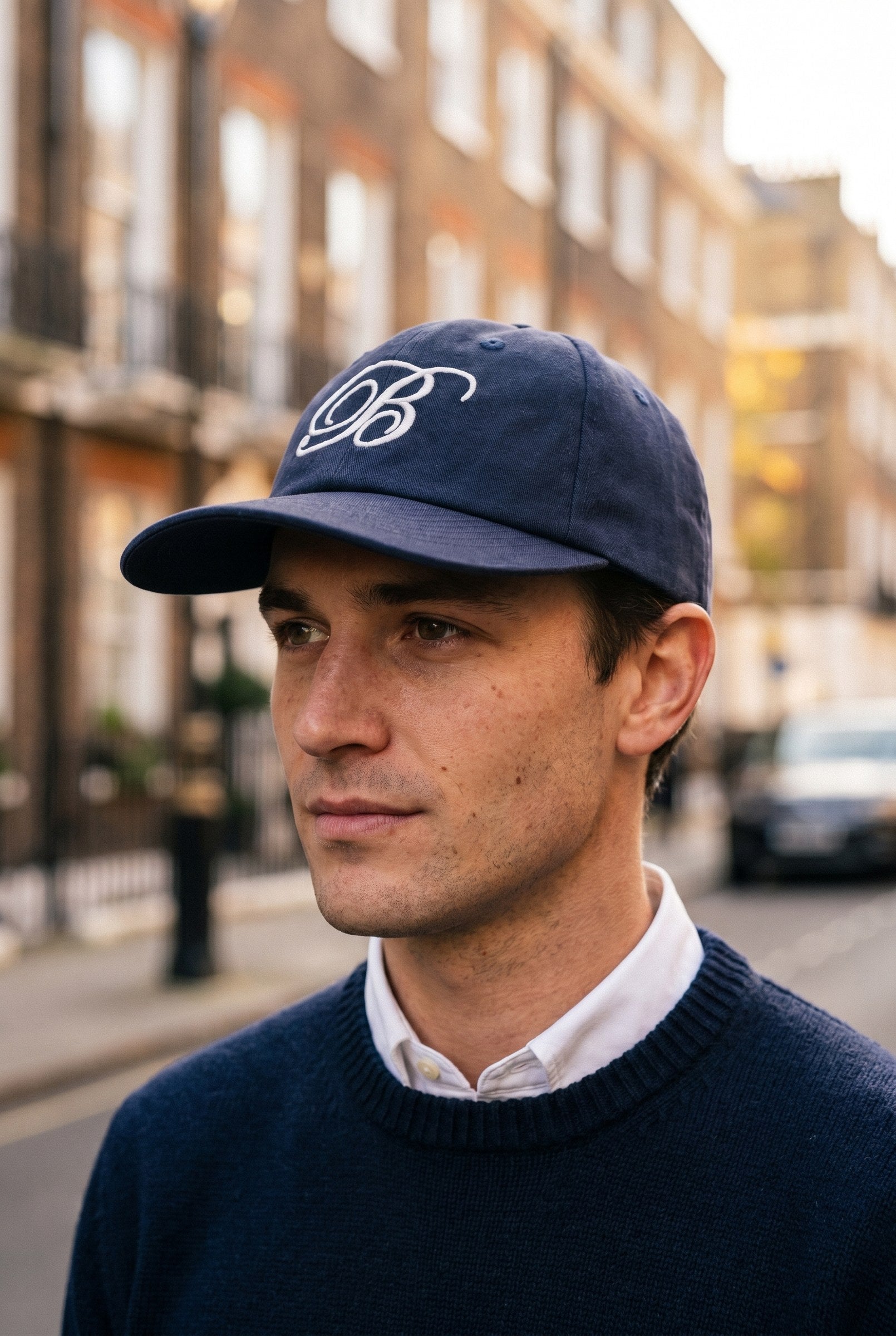 Men's Bound Script B Embroidered 6-Panel Cap | Blackstone London