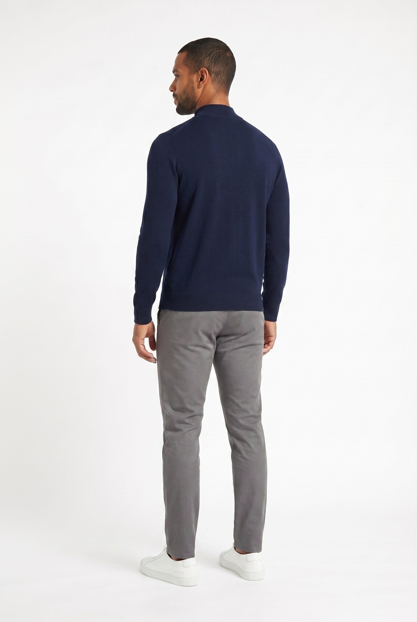Men's Ultra Fine Cotton Mock Neck Jumper | Blackstone London