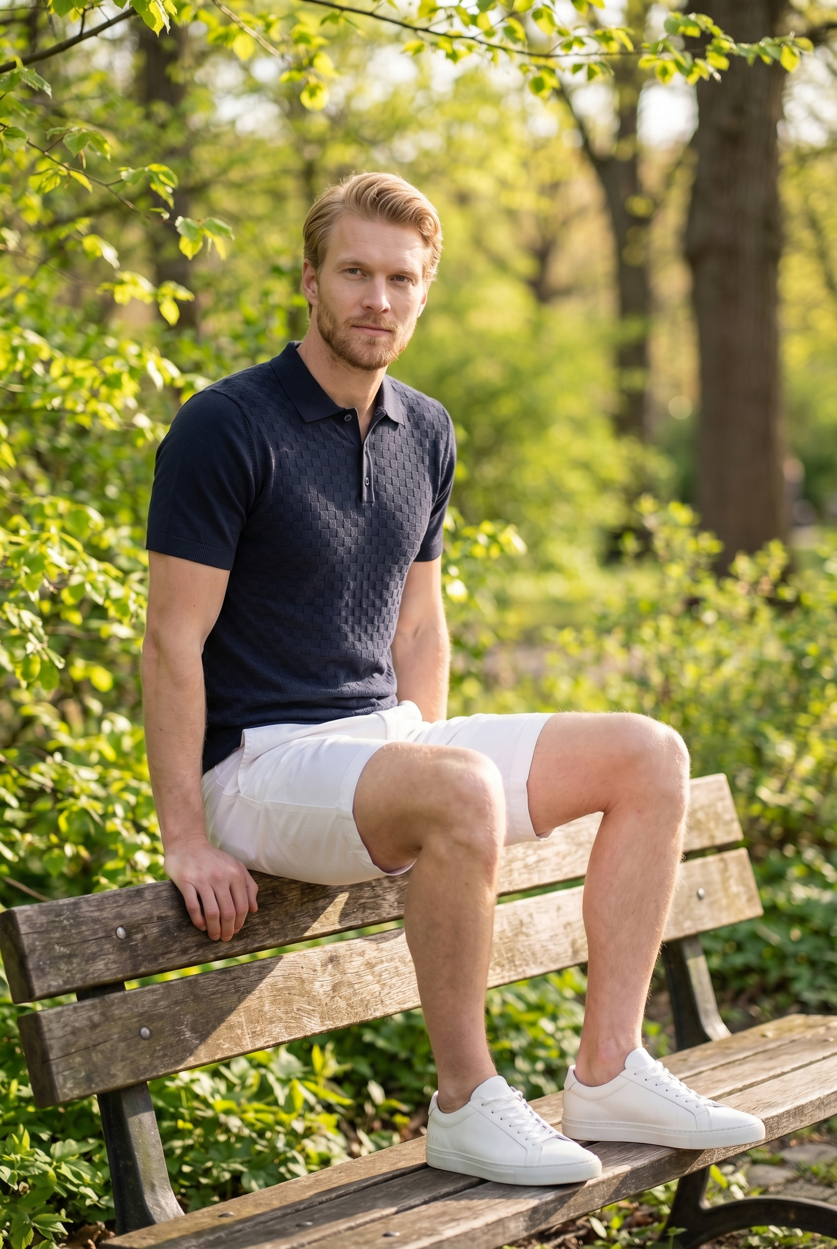 Men's Waffle Knit Polo Shirt | Blackstone London
