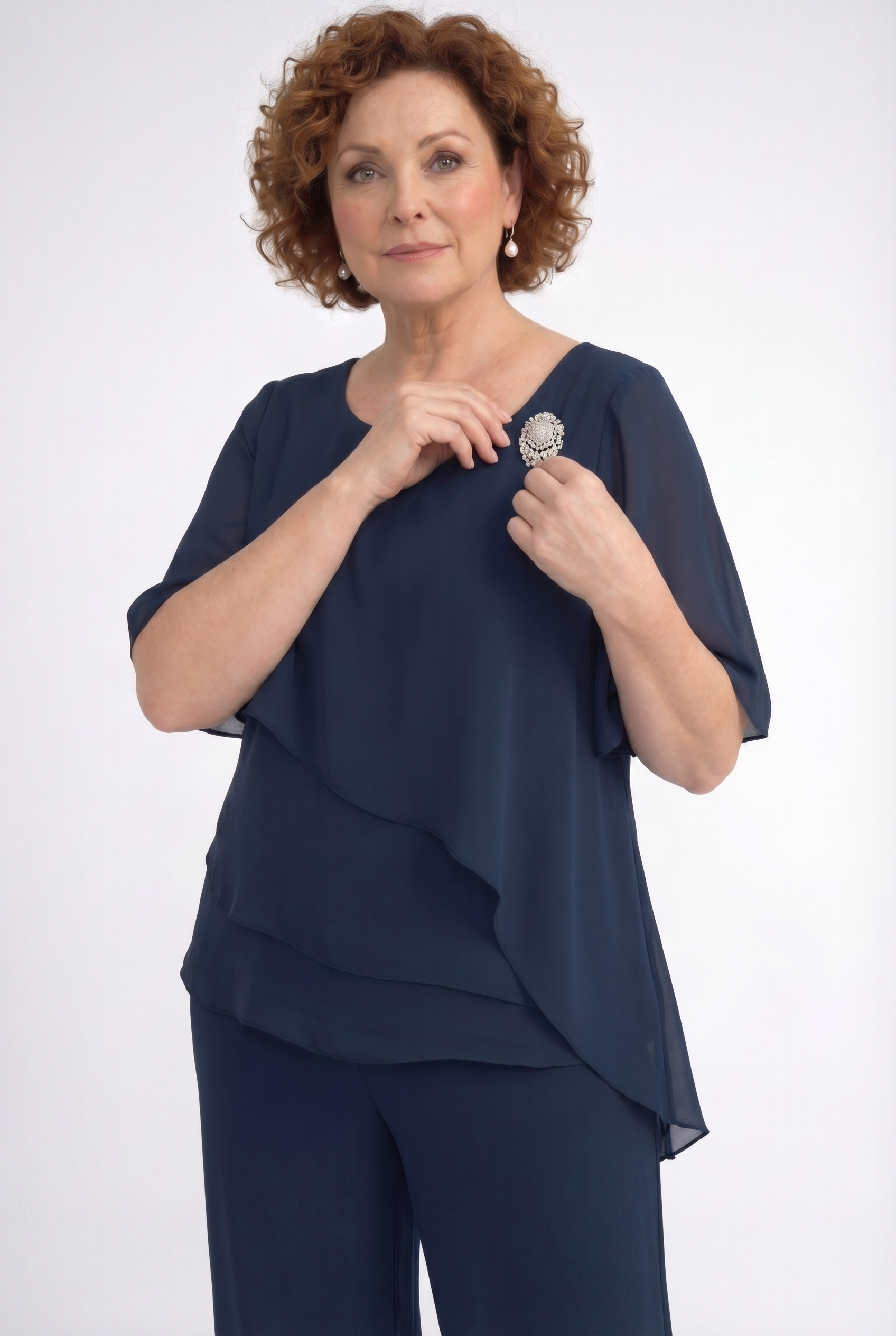 Women's Cape Sleeve Chiffon 2-Piece Set | Blackstone London