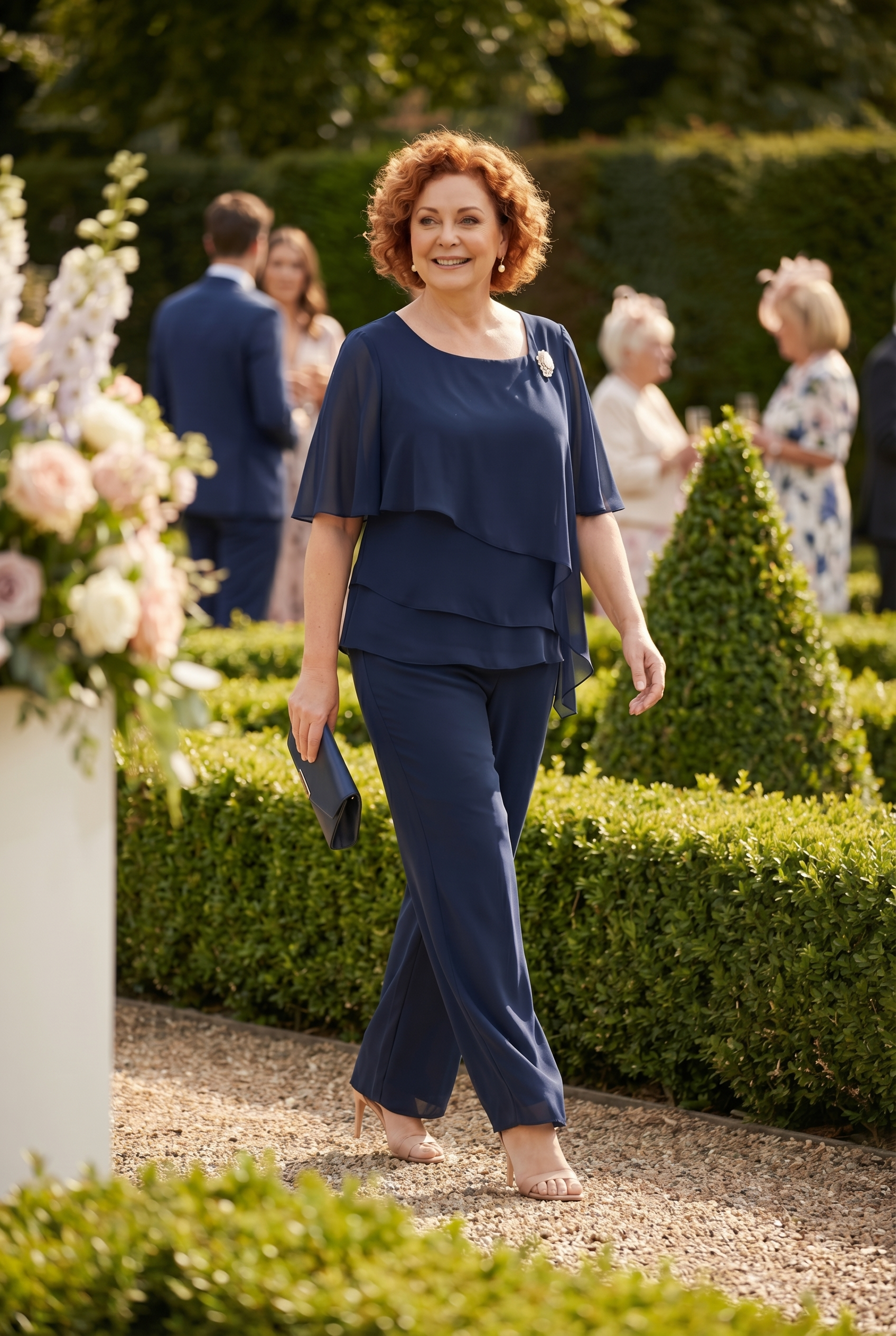 Women's Cape Sleeve Chiffon 2-Piece Set | Blackstone London
