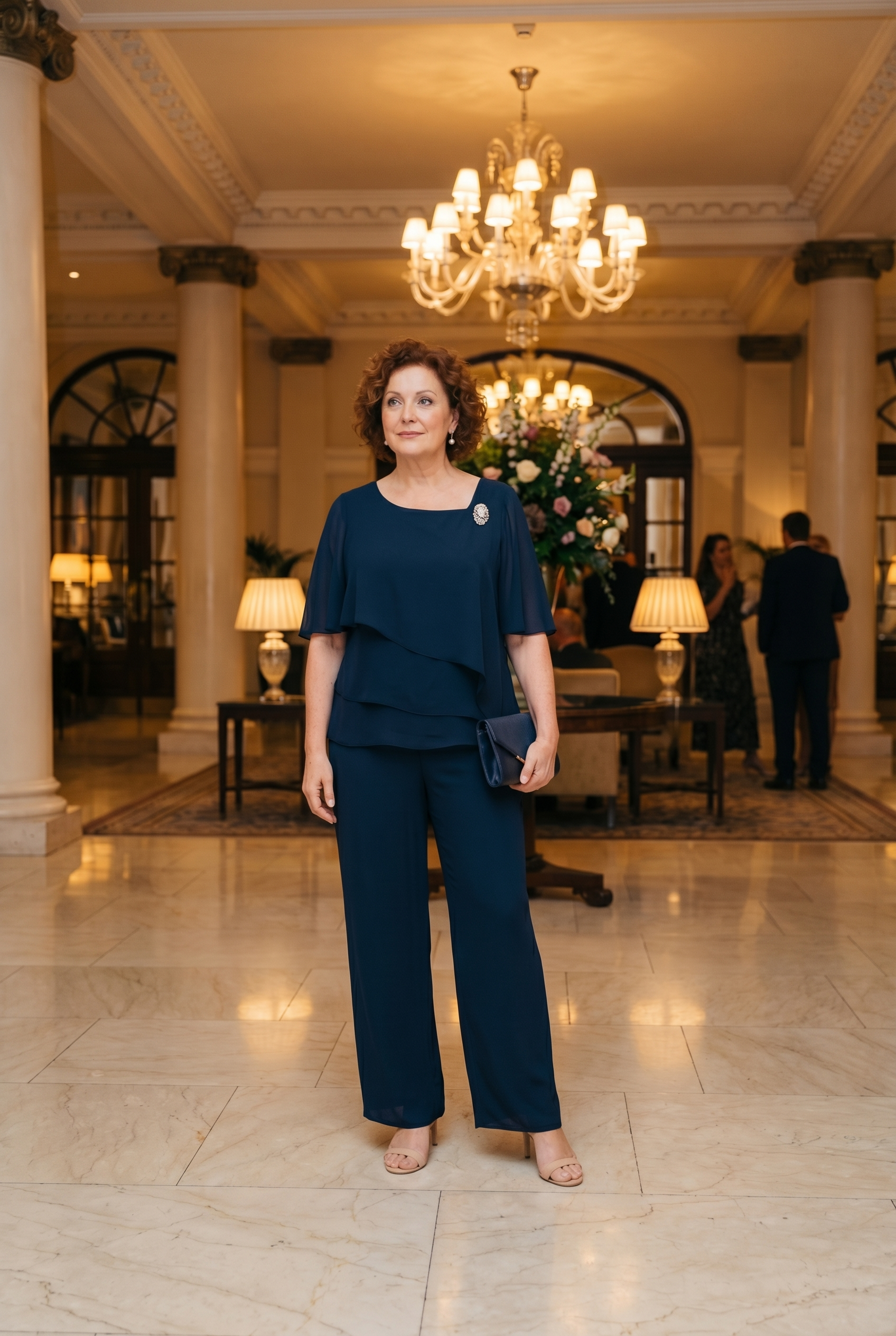 Women's Cape Sleeve Chiffon 2-Piece Set | Blackstone London