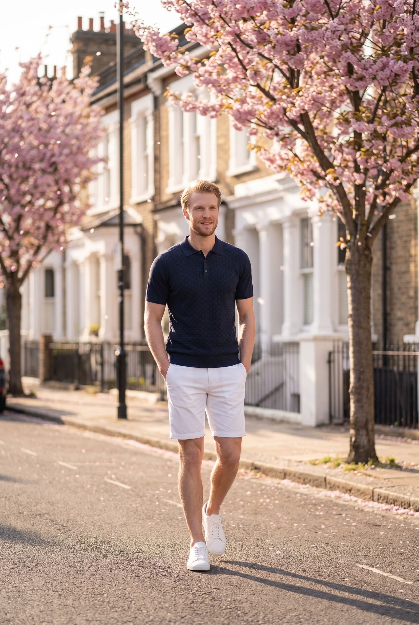 Men's Waffle Knit Polo Shirt | Blackstone London