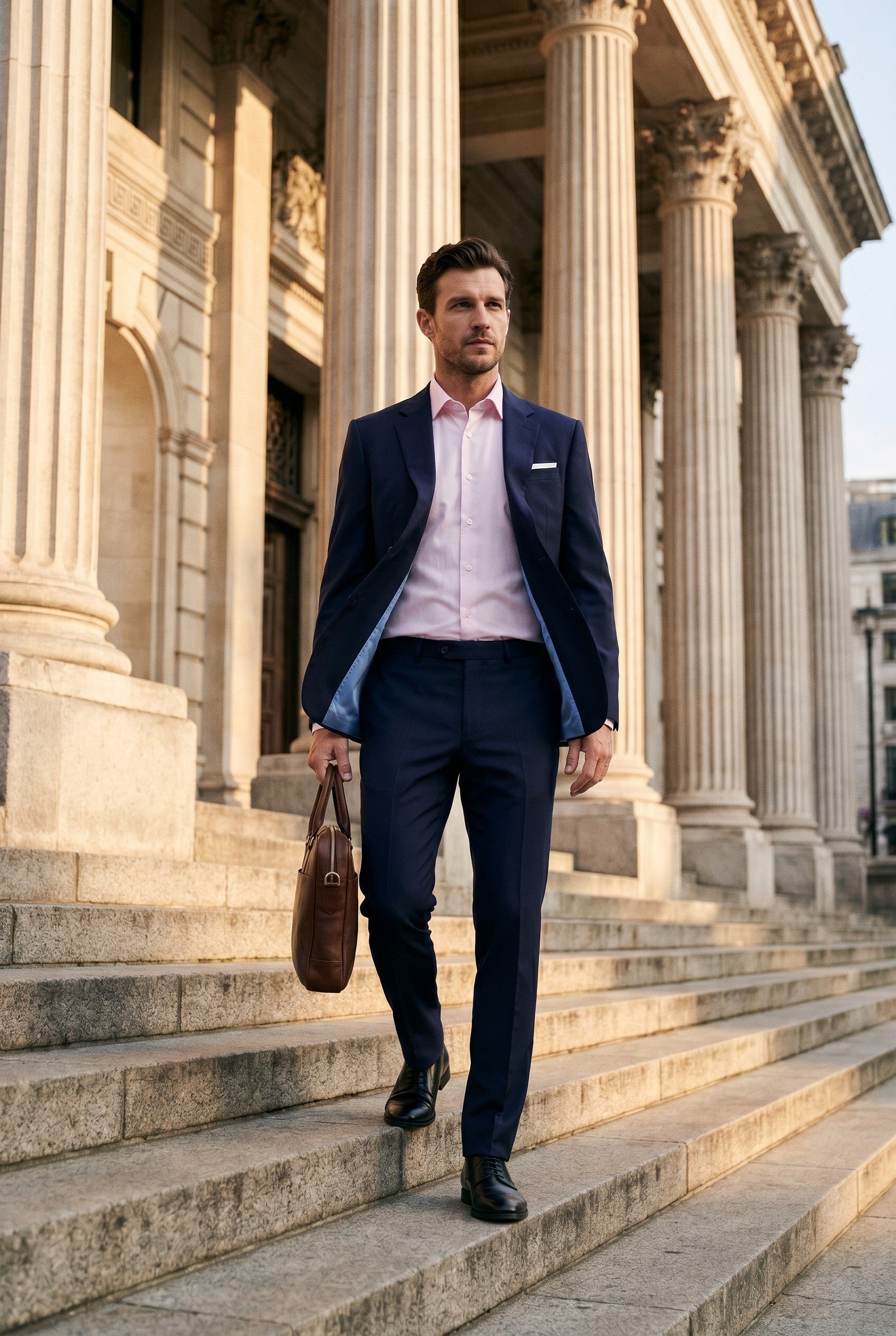 Men's Navy Slim Fit Two-Piece Suit | Blackstone London