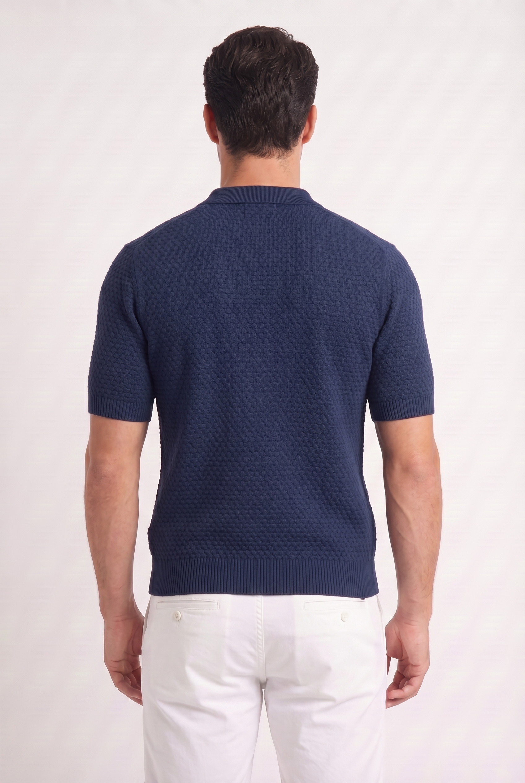 Men's Jacquard Knit Polo Shirt | Blackstone London