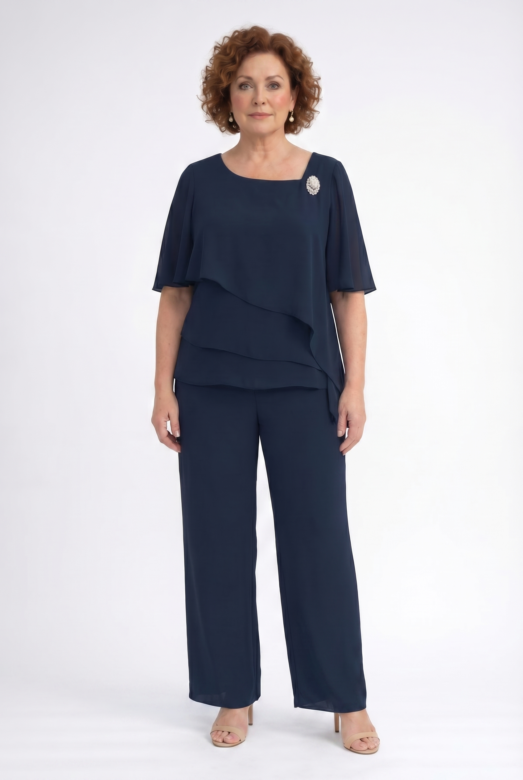 Women's Cape Sleeve Chiffon 2-Piece Set | Blackstone London