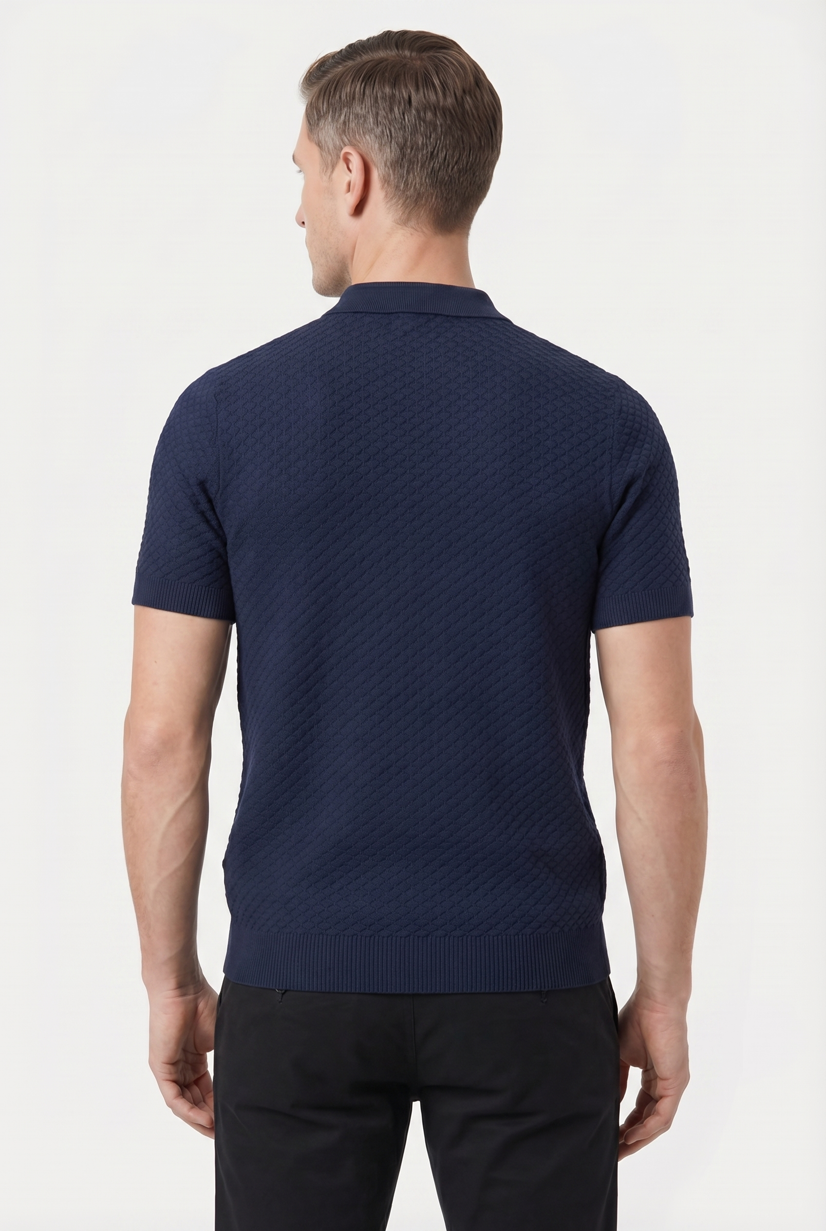 Men's Half Zip Knit Polo Shirt | Blackstone London