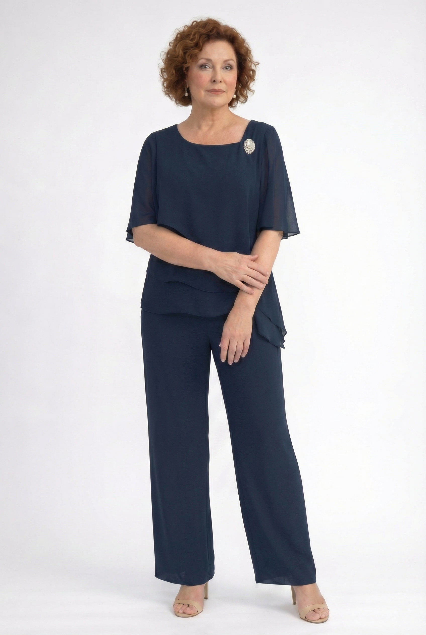 Women's Cape Sleeve Chiffon 2-Piece Set | Blackstone London
