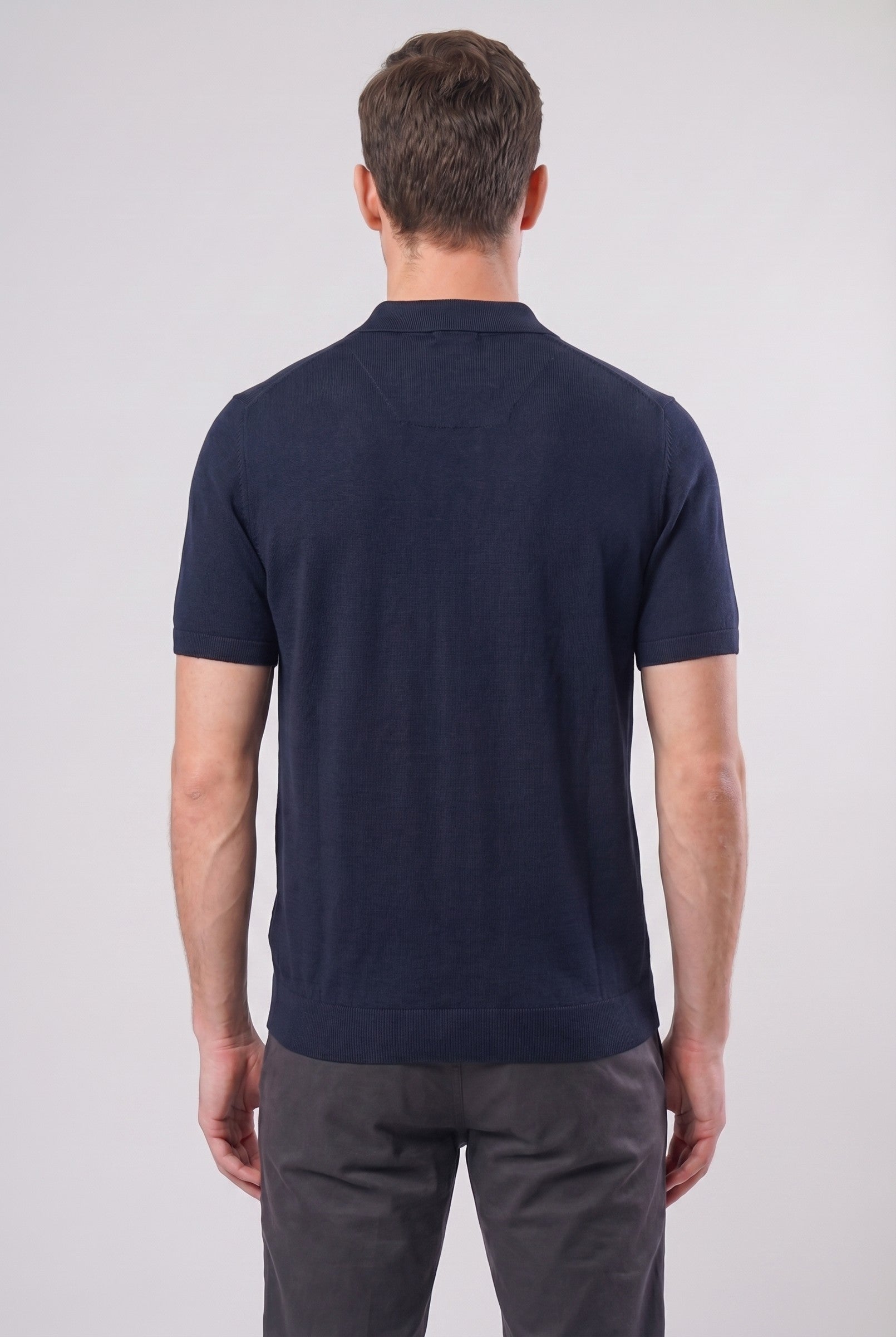 Men's Knitted Button-Up Polo Shirt | Blackstone London