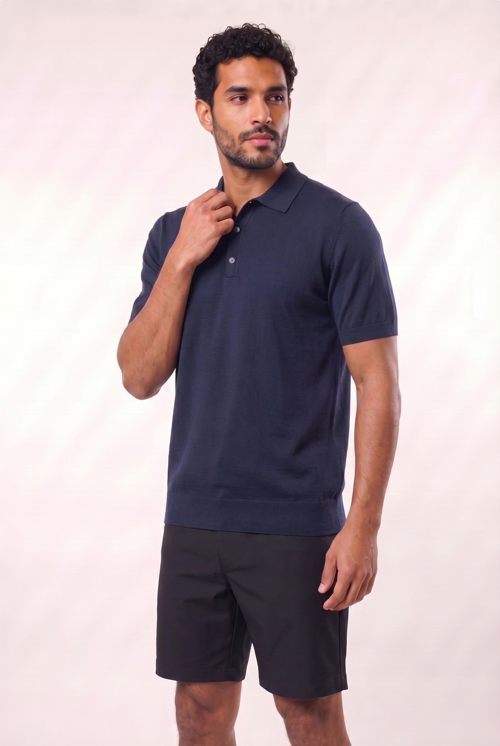 Men's Fine Knit Polo Shirt | Blackstone London