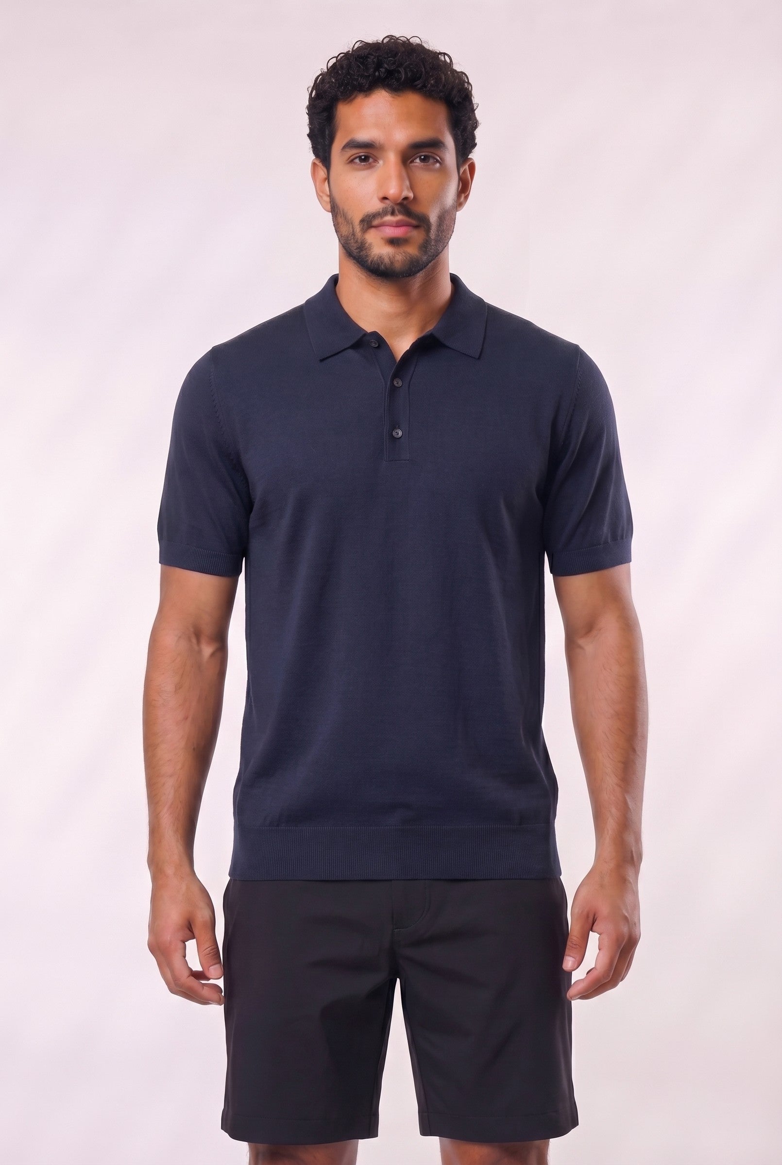 Men's Fine Knit Polo Shirt | Blackstone London