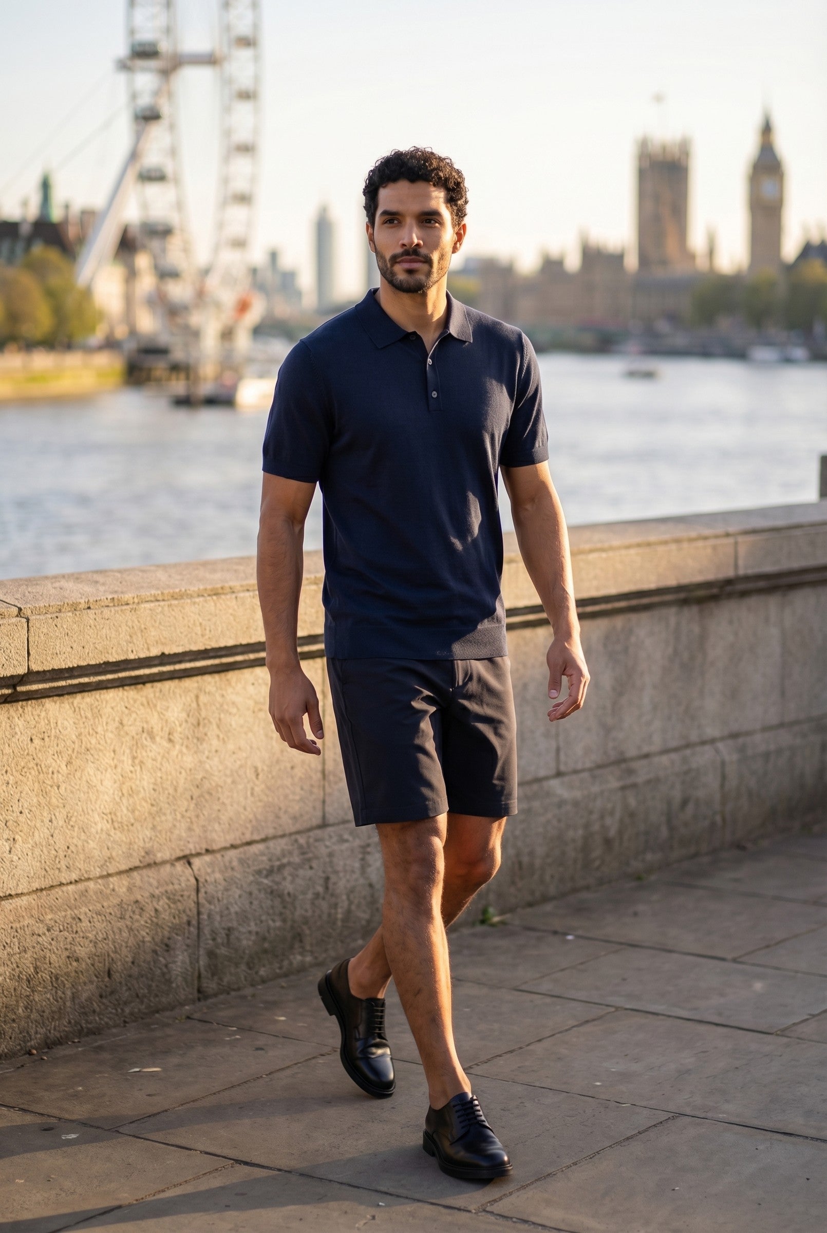 Men's Fine Knit Polo Shirt | Blackstone London