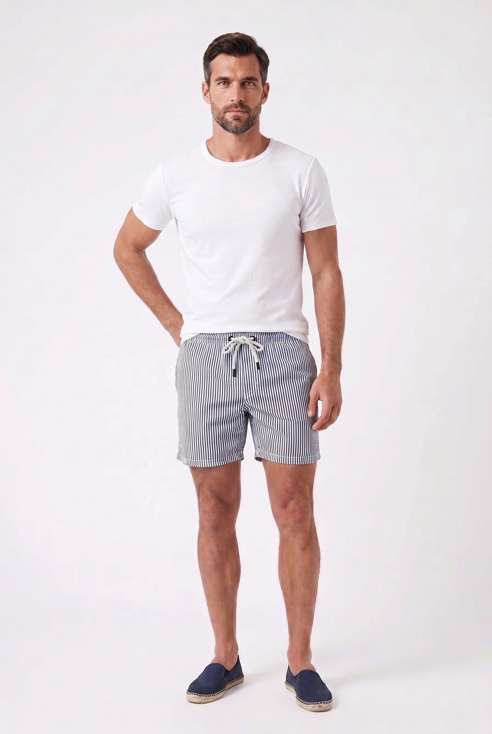 Men's Campbell Striped Swim Trunks | Blackstone London