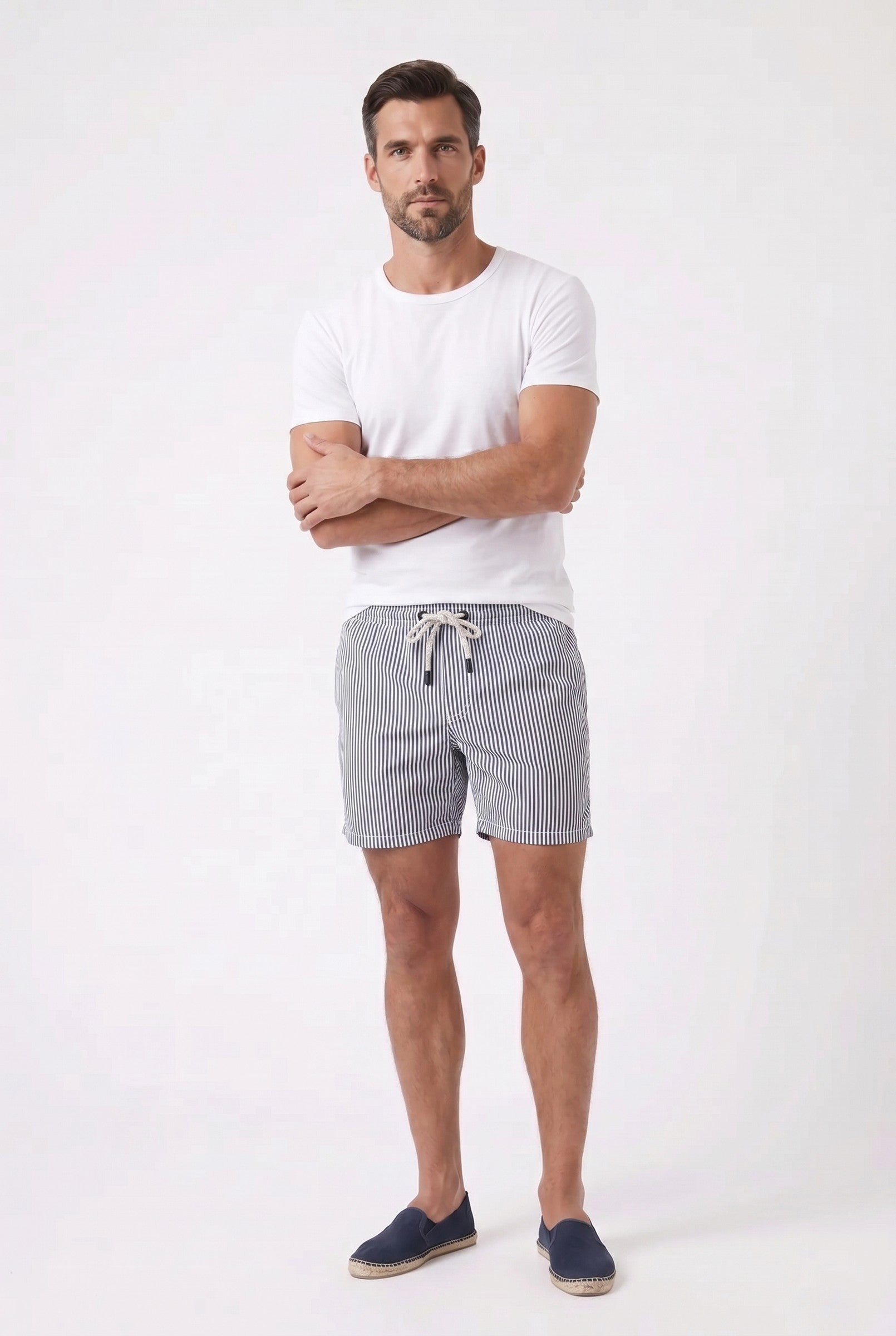 Men's Campbell Striped Swim Trunks | Blackstone London