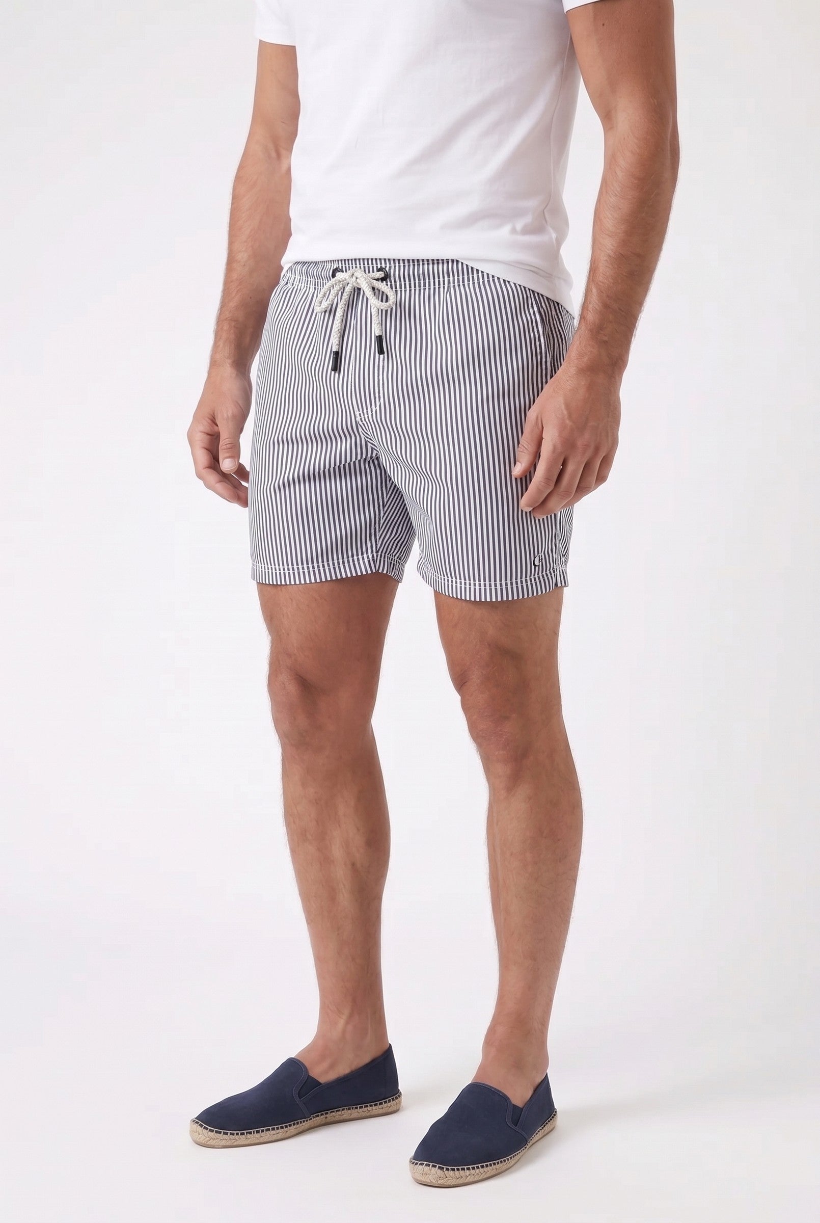 Men's Campbell Striped Swim Trunks | Blackstone London