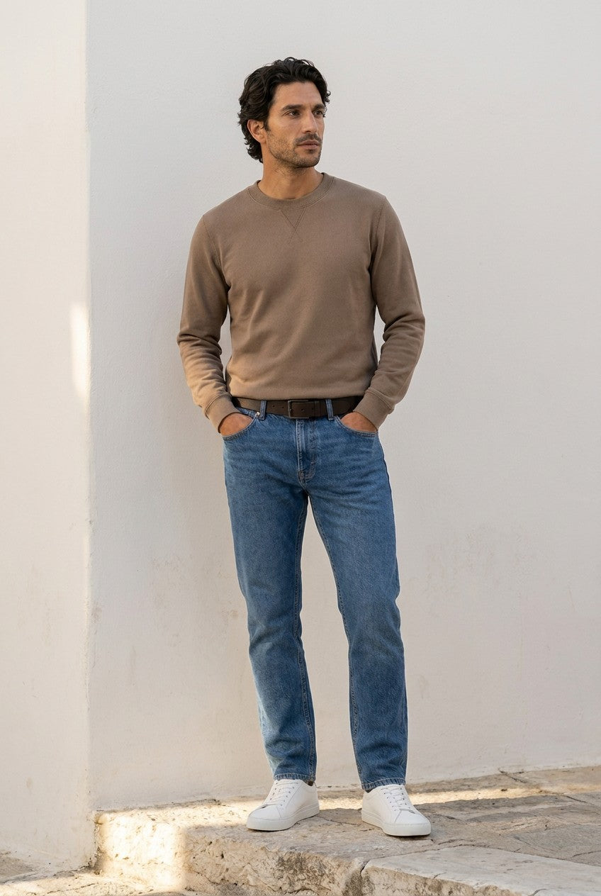 Men's Loopback Crewneck Sweatshirt | Blackstone London
