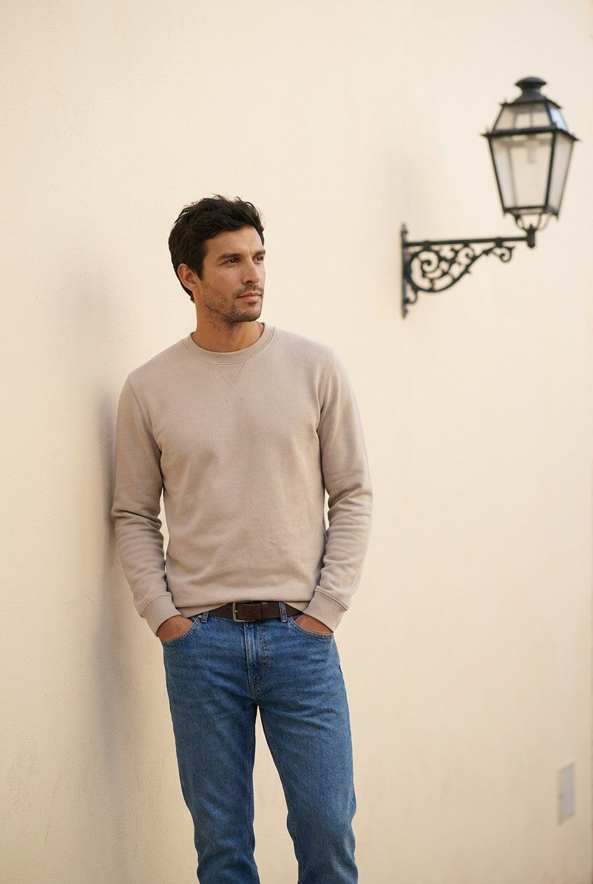 Men's Loopback Crewneck Sweatshirt | Blackstone London