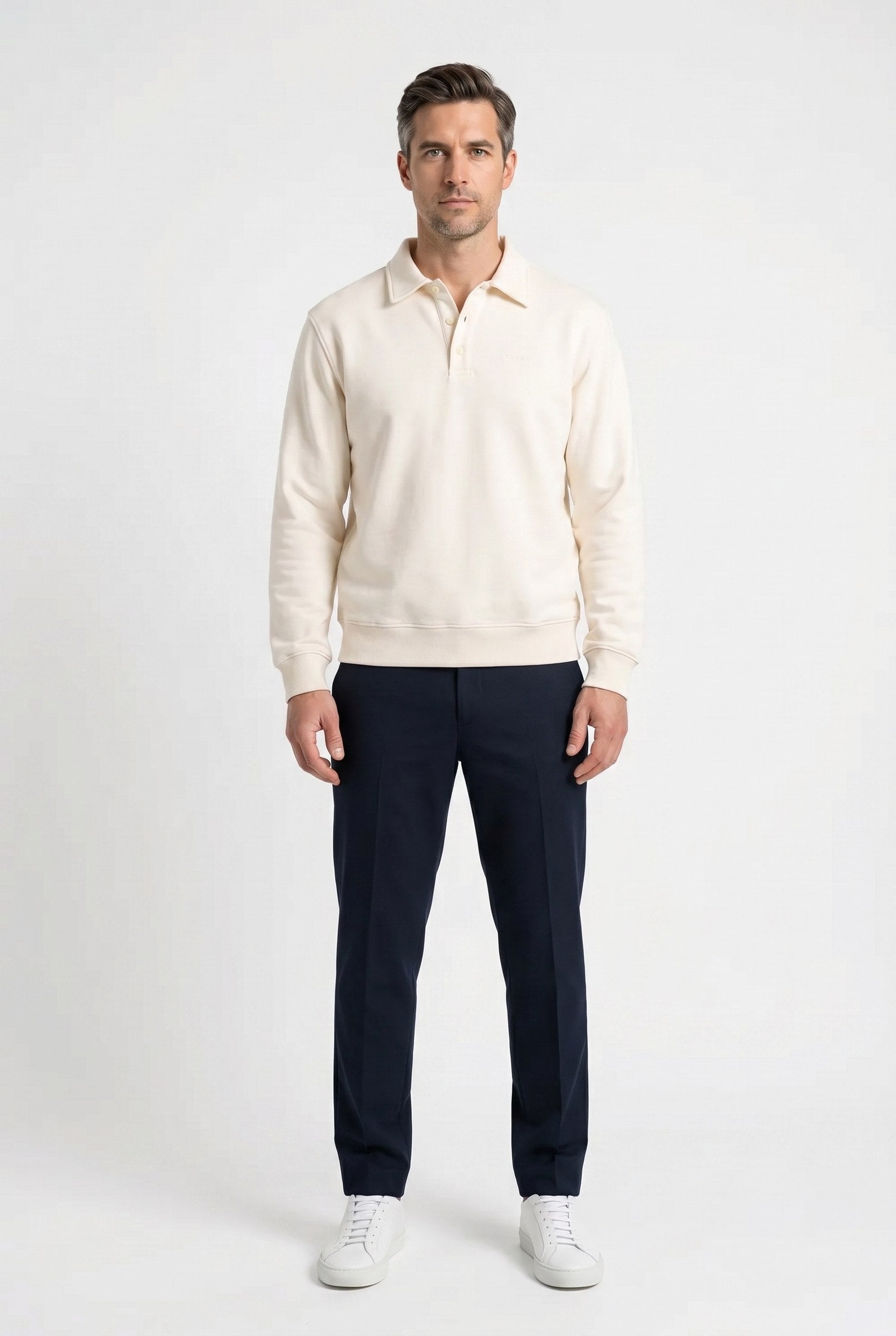 Men's Long Sleeve Knit Polo Shirt | Blackstone London